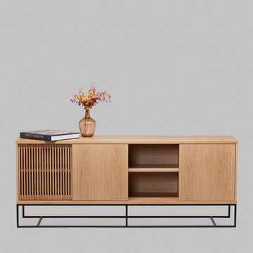 Woodman Sideboard Ende, teilmassiv, Metallfüße, Breite 188 cm