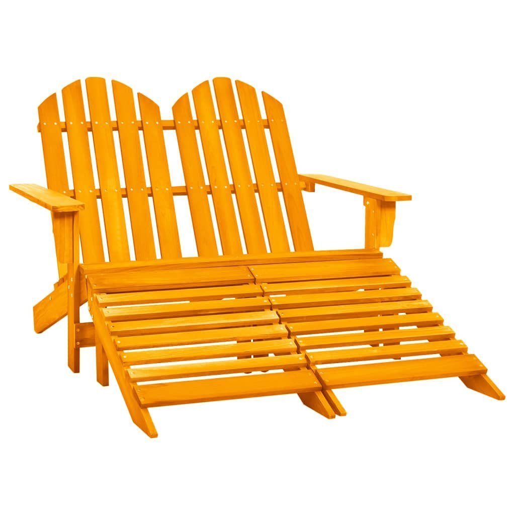 orange Adirondack-Gartenbank St) Tannenholz Fußstütze (1 Orange Gartenstuhl orange | 2-Sitzer mit vidaXL