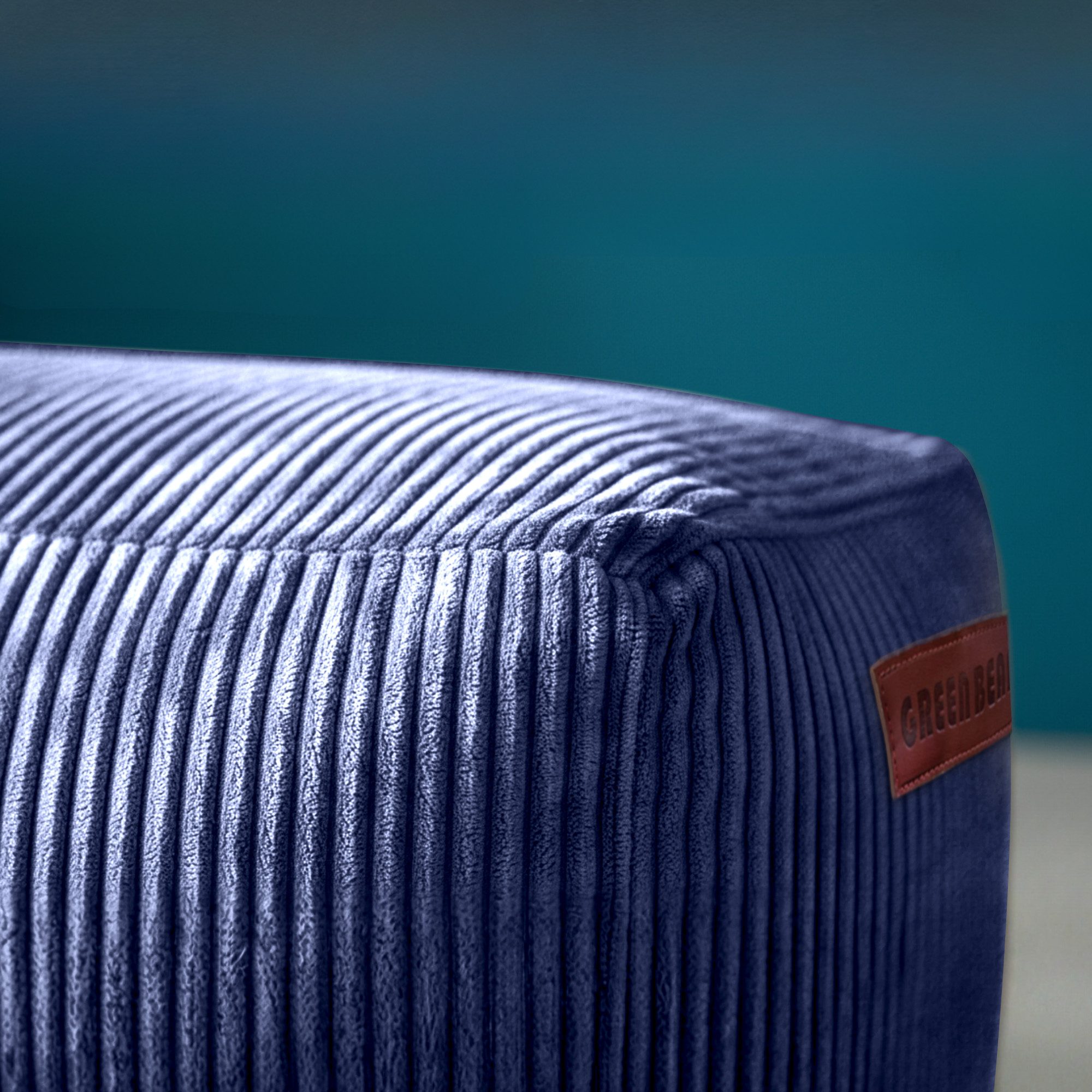 Green Bean Pouf Ottomane Cord (Indoor Sitzhocker Sitzkissen Fußhocker Relax-Sessel, Made in Germany), die ideale Ergänzung zum Sitzsack – Bild 4 von 5
