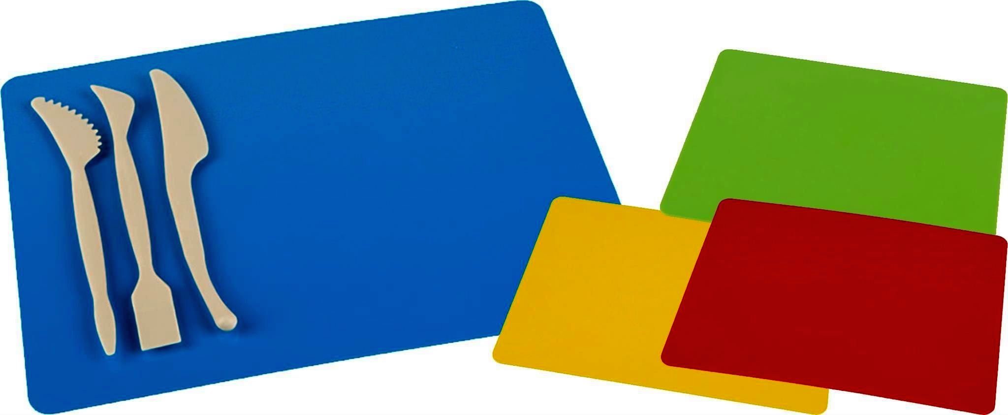 Bastelkartonpapier Bastelunterlage A4 mit 3-teiligen Spachtel-Set Farbe: gelb