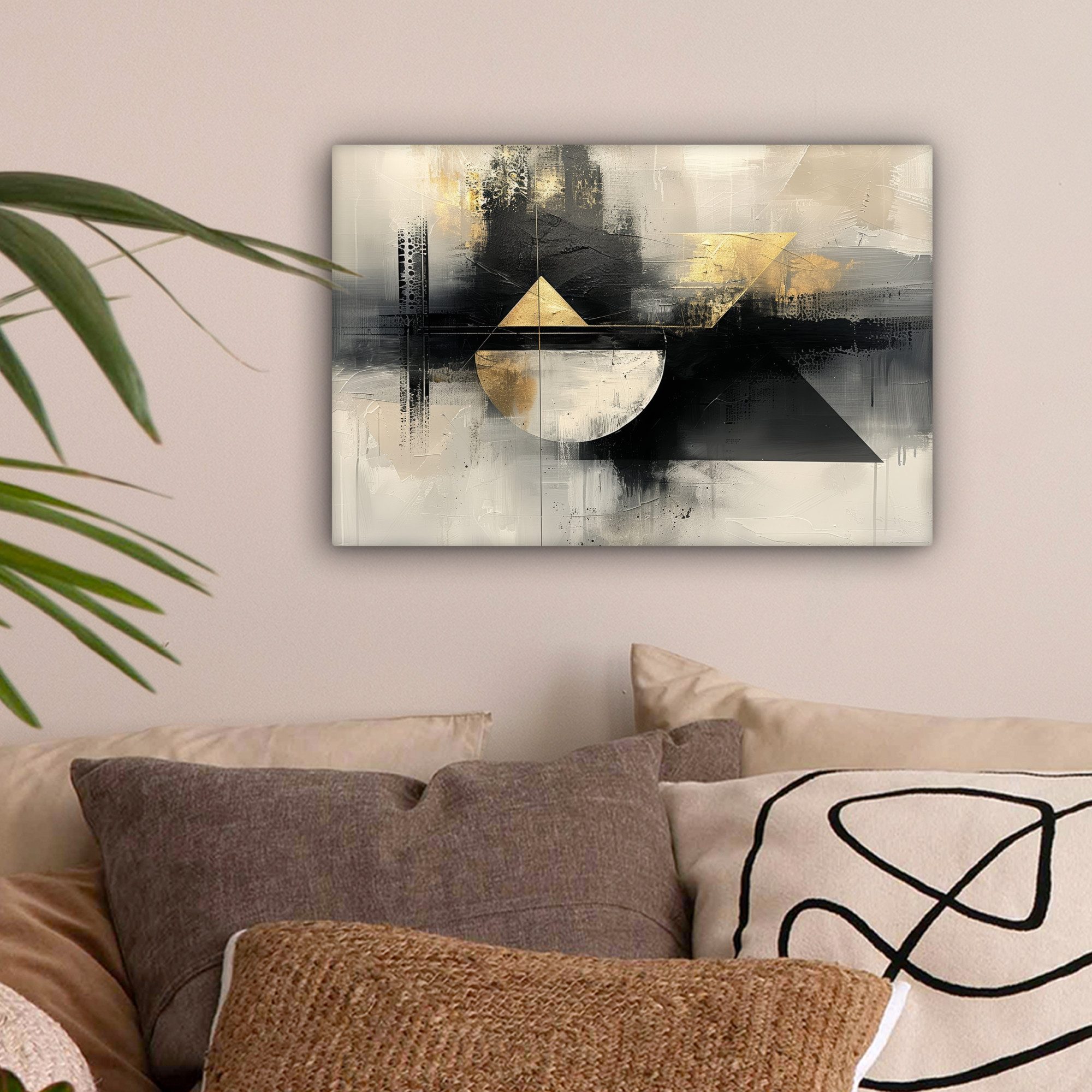 OneMillionCanvasses® Leinwandbild Abstrakt - Schwarz - Farbe - Modern, Foto günstig online kaufen