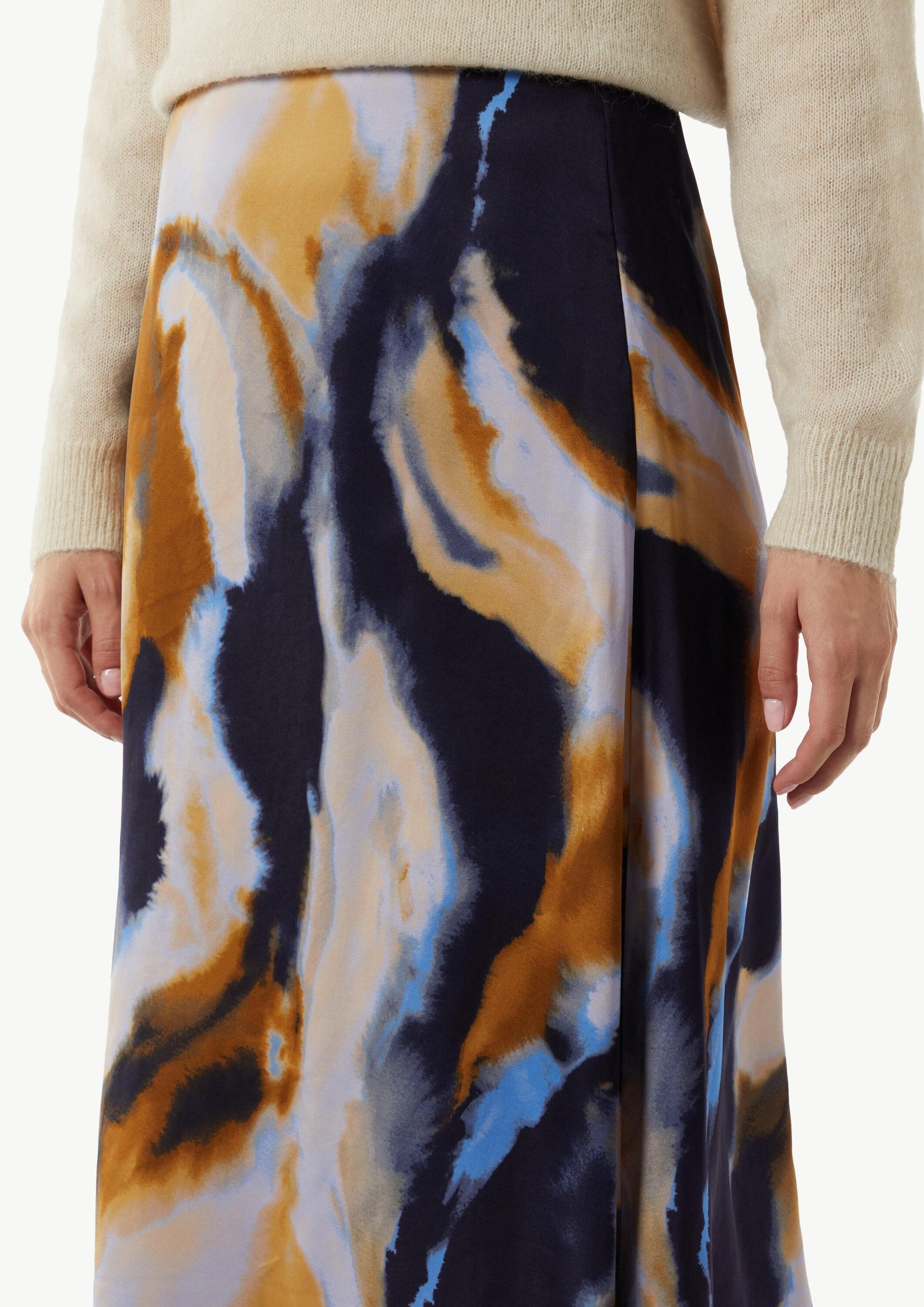 comma Midirock Rock Satinrock mit All-over-Print