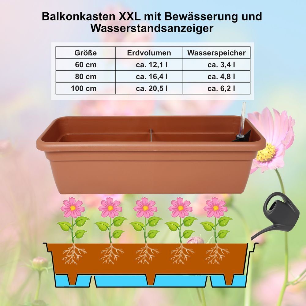 Heimwerkercenter Balkonkasten MePla Set 2tlg. XXL Balkonkasten mit