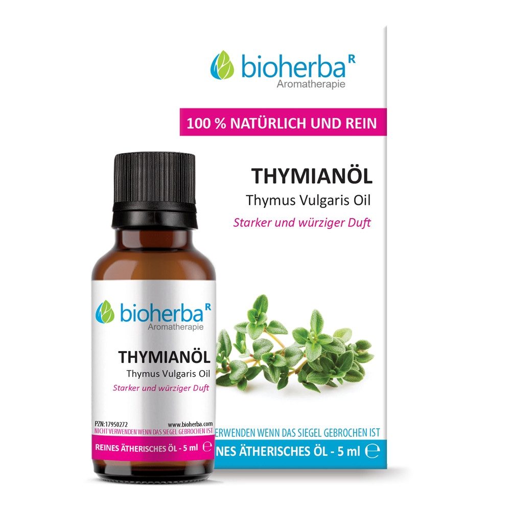 BIOHERBA R Pflege-Set Thymianöl Thymus Vulgaris Oil Reines ätherisches Öl 5 ml