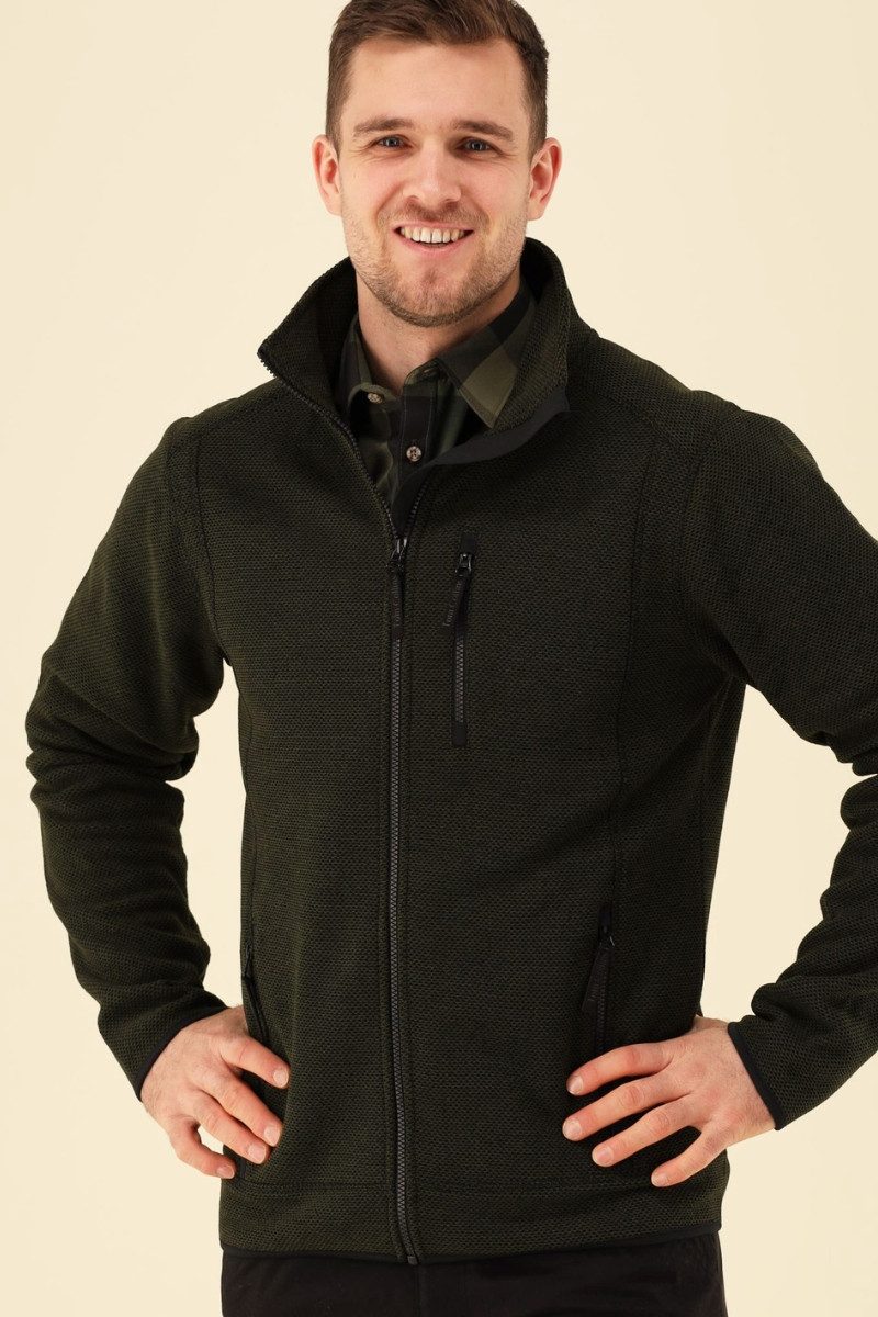 Tom Collins Outdoorjacke Strickfleecejacke Herren - SILENOS - oliv