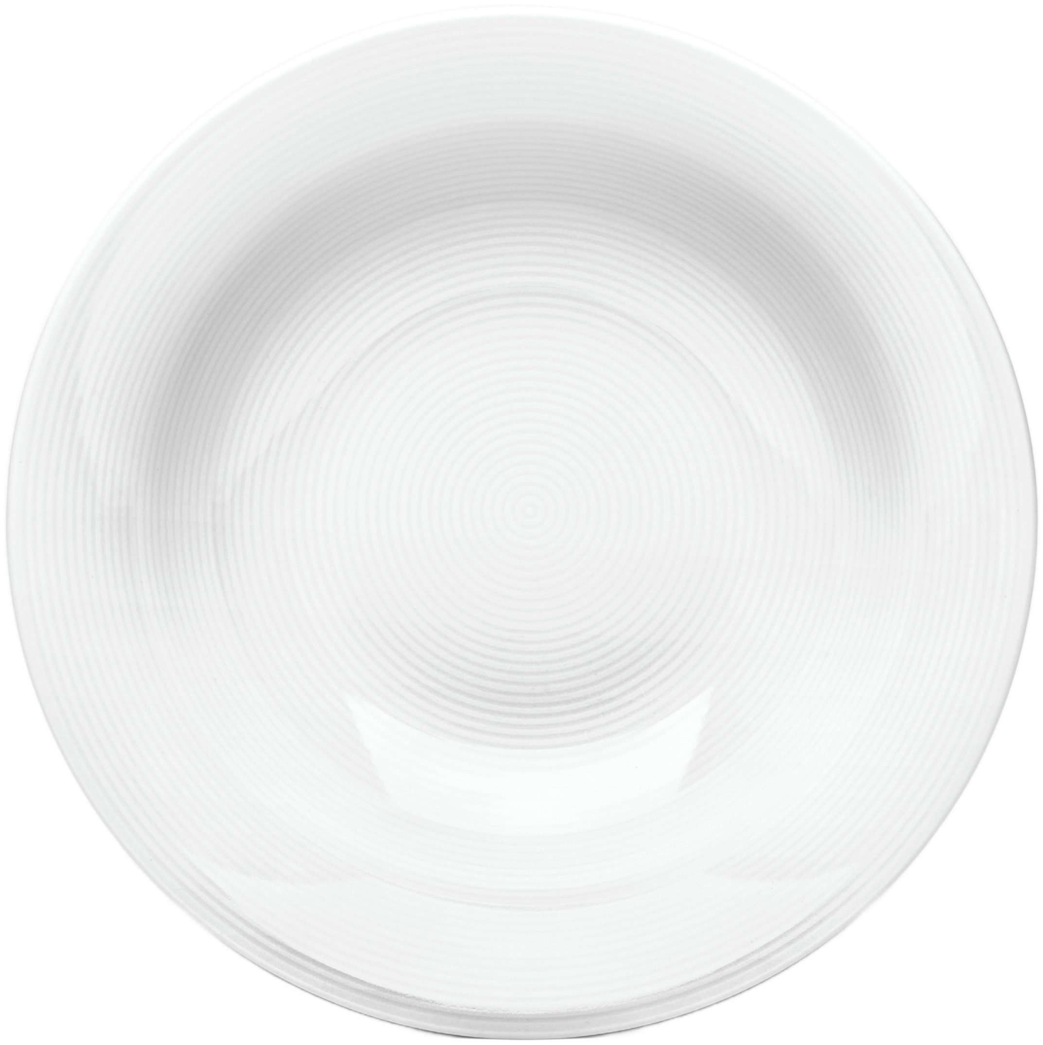 van Well Pastateller Teller Set, Jive, tiefer Teller 20 cm, 6 Stück, (6 St), dezentes Spiraldekor, spülmaschinen-und mikrowellengeeignet
