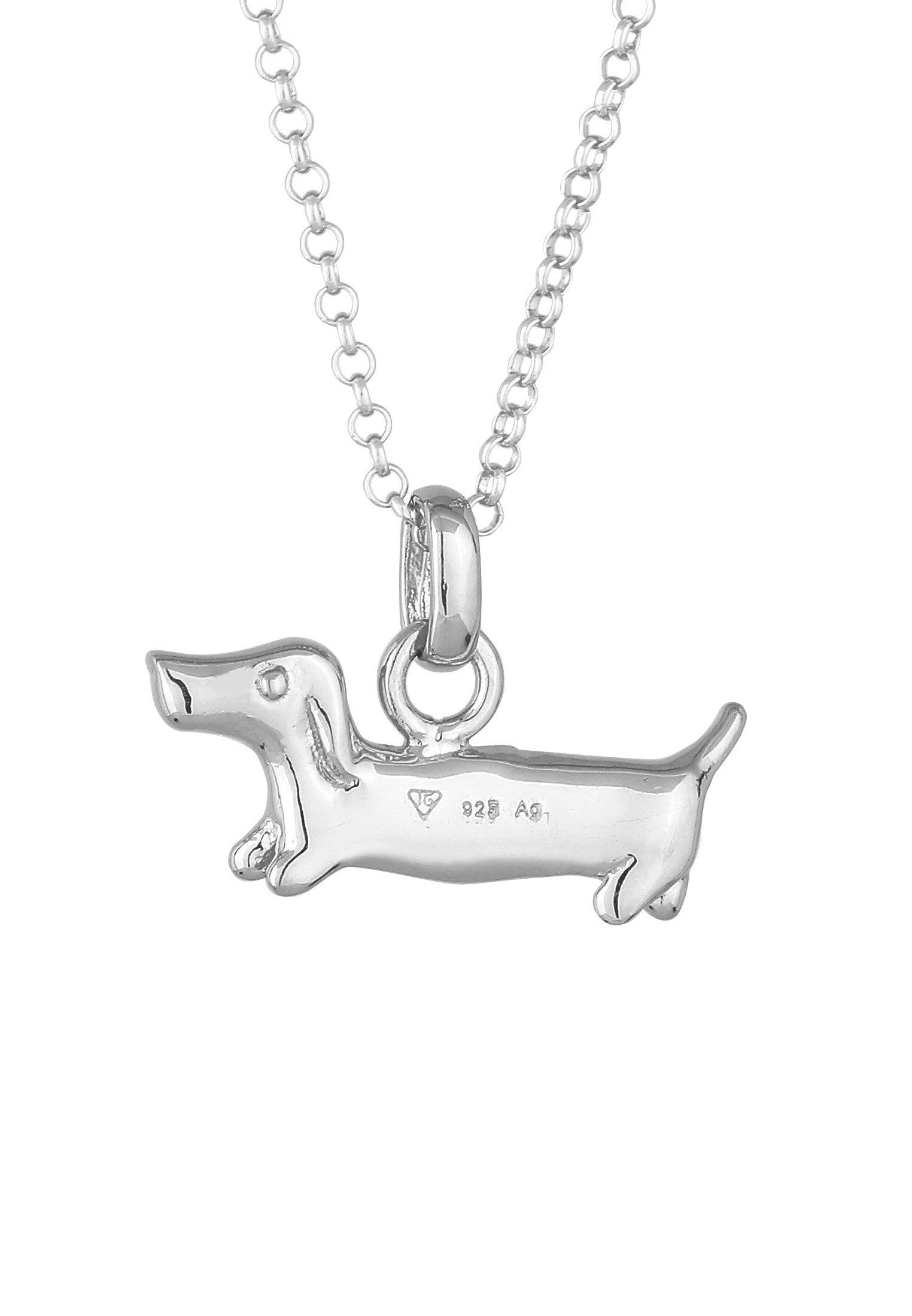 Elli Kette mit Anhänger Hund Dackel Anhänger 925 Sterling Silber