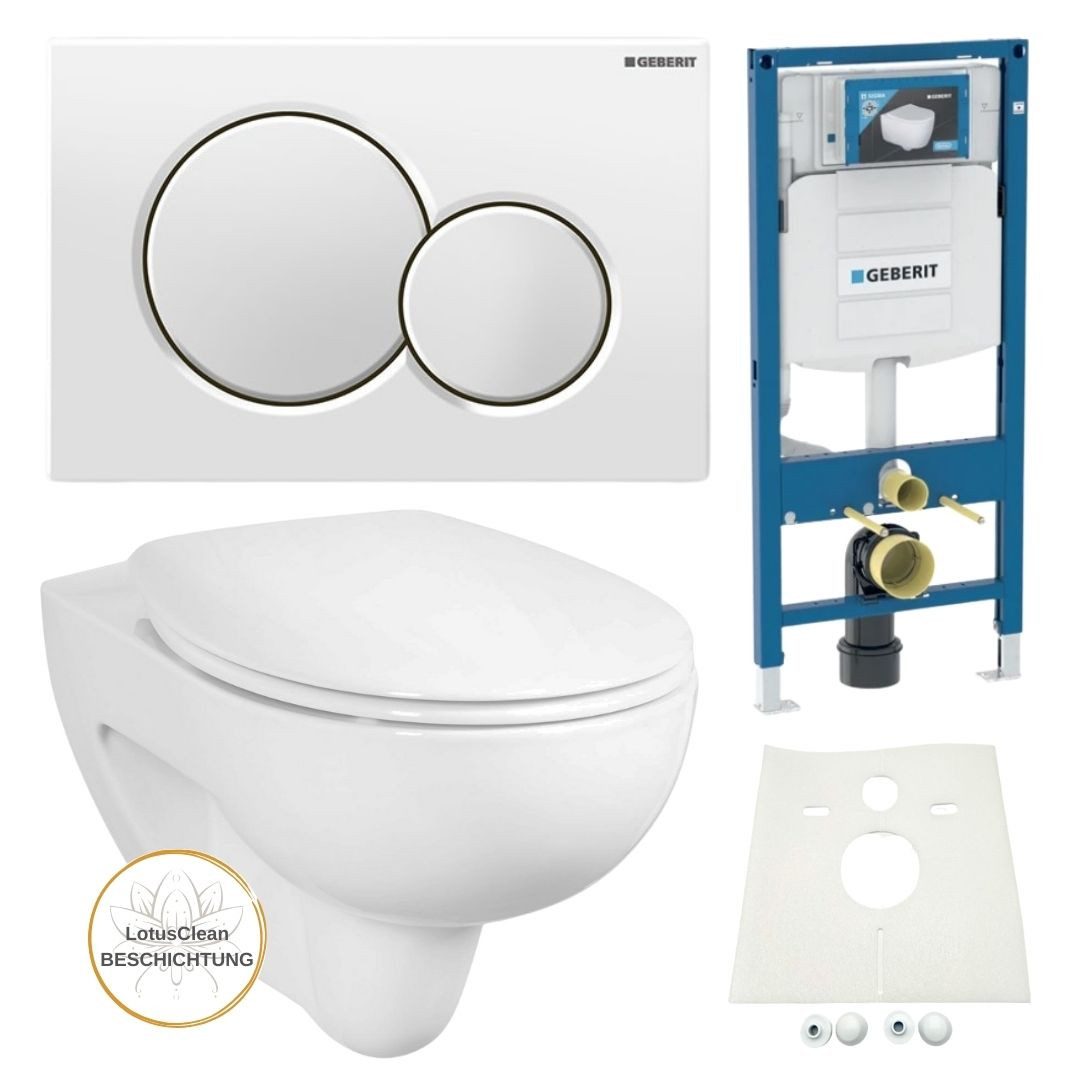 GEBERIT Vorwandelement WC Geberit Sigma Spülkasten Renova WC spülrandlos, Komplett-Set