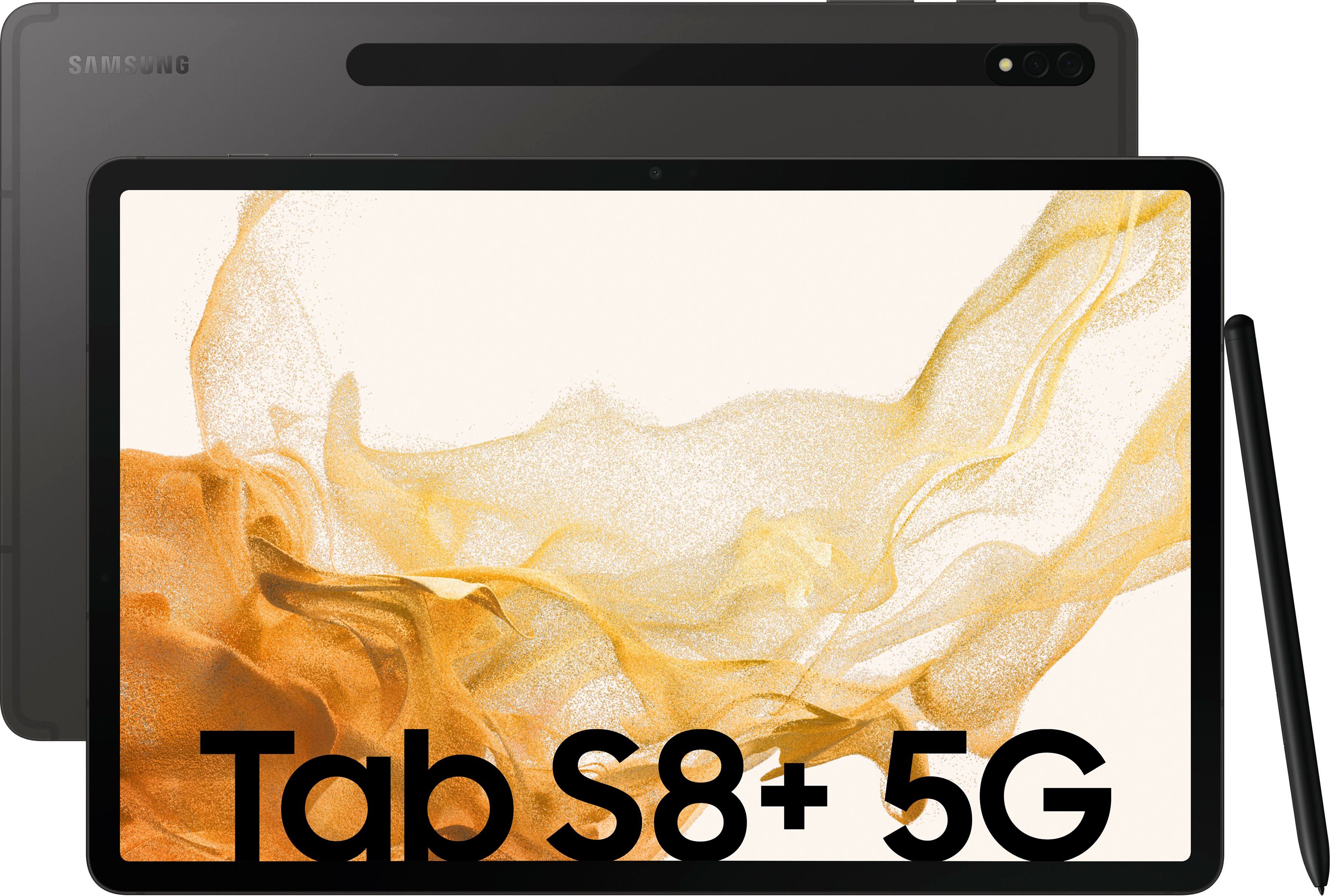 Verpassen Sie es nicht Samsung Galaxy Tab S8+ GB, (12,4", Graphite Android,One 5G Tablet 256 UI,Knox, 5G)