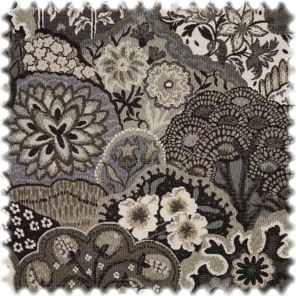 Heiro Stoff Jacquard Flachgewebe Möbelstoff Eden Grau, Polsterstoff Meterware - Breite:140 cm