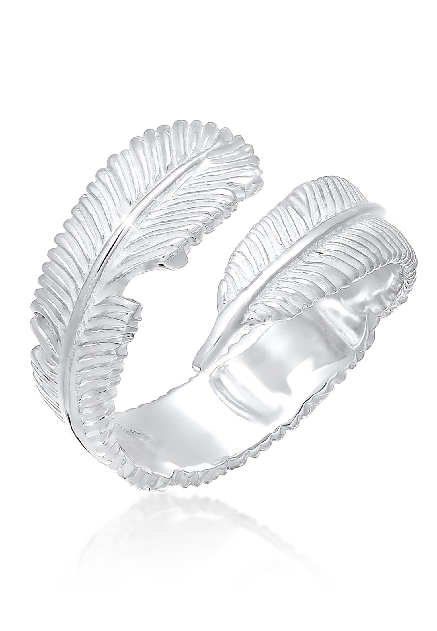 Silber Design Feder Elli Offen mit Fingerring 925