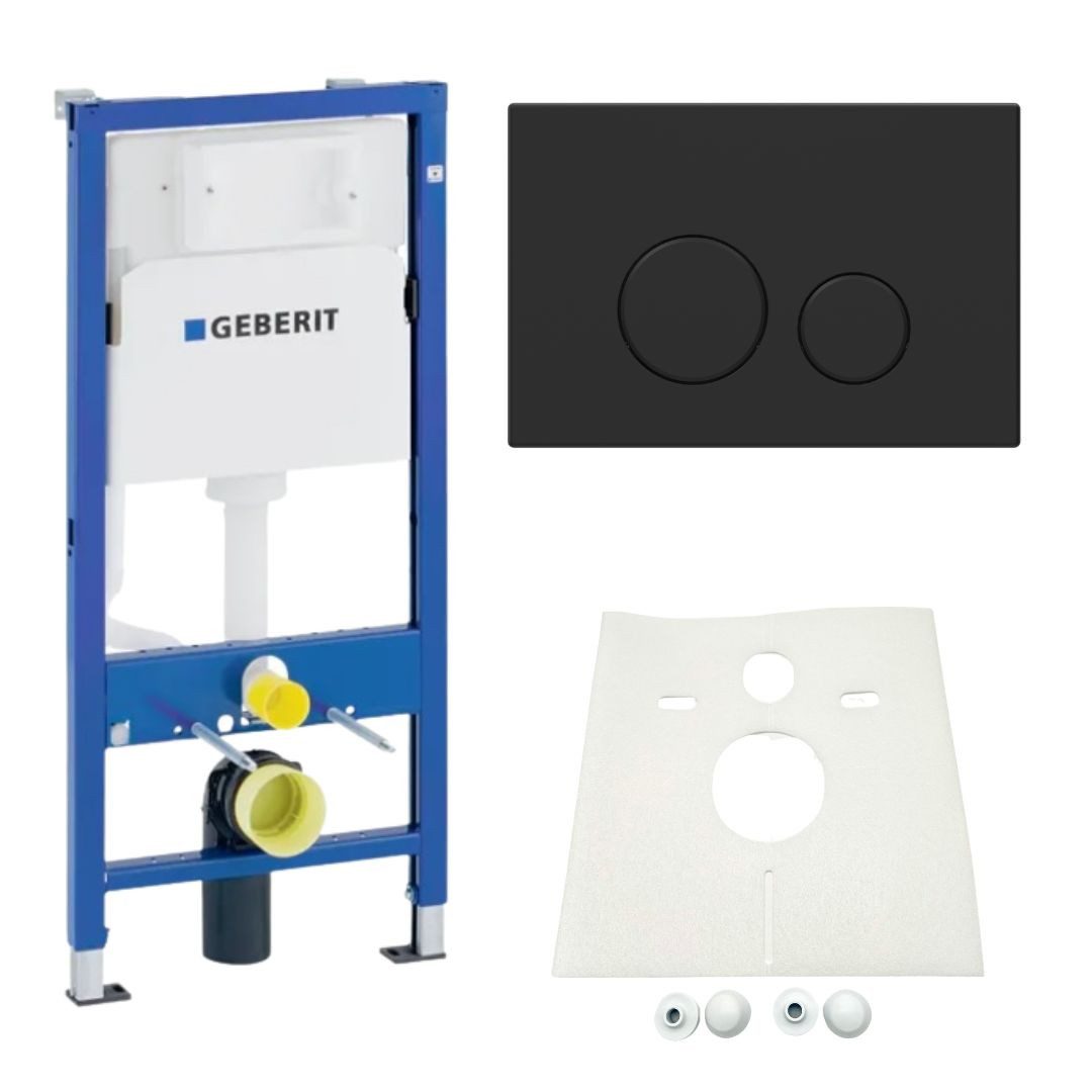 GEBERIT Vorwandelement WC Geberit Spülkasten Betätigungsplatte schwarz, 3 St.