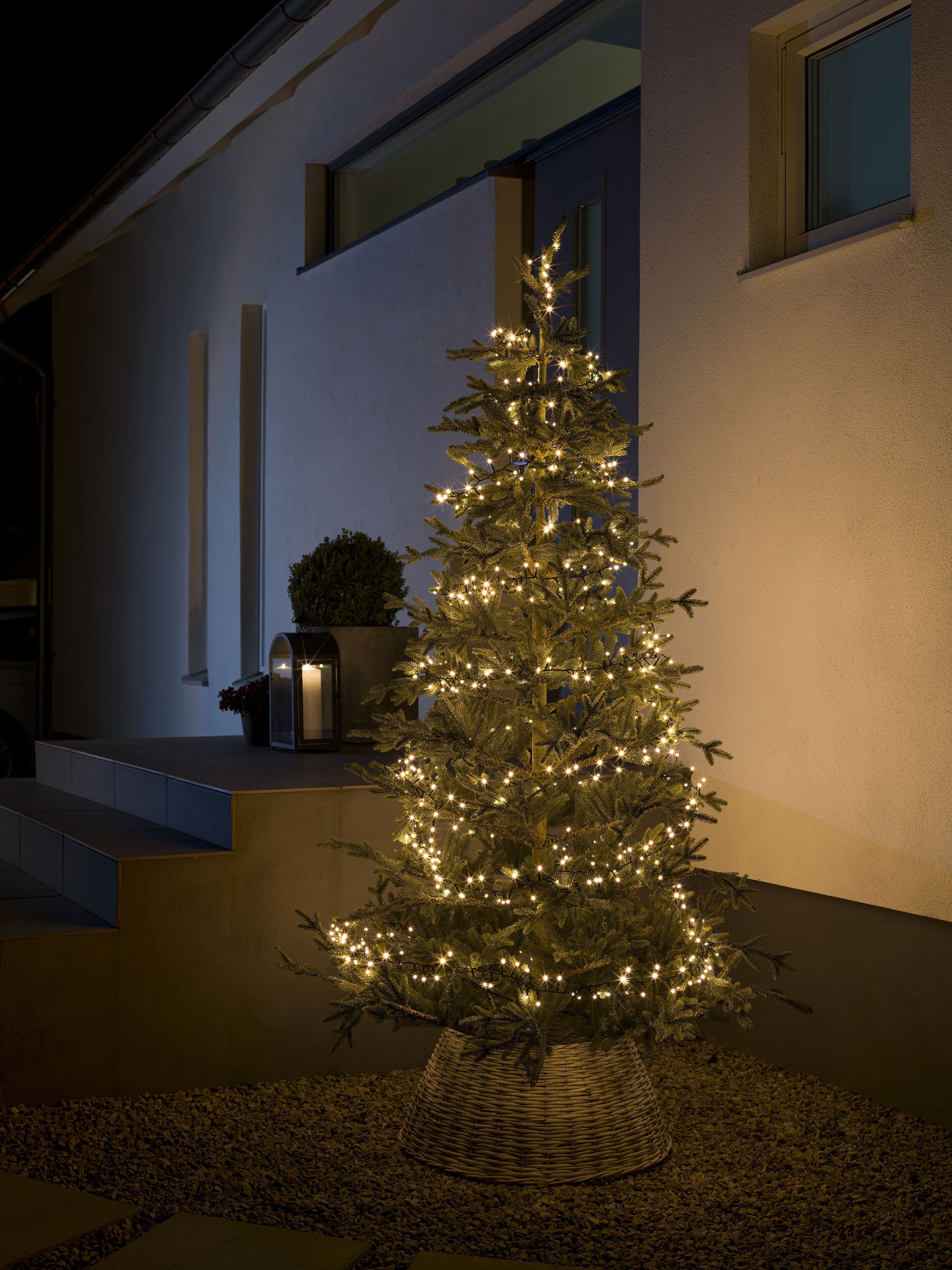 KONSTSMIDE LED-Lichterkette aussen, Dioden 400-flammig, Weihnachtsdeko Micro 400 Compactlights, LED warmweiße