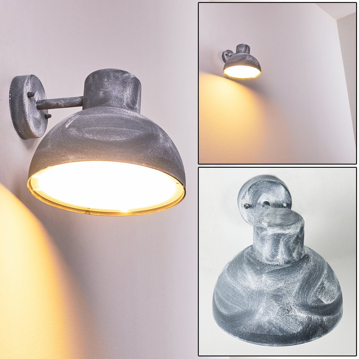 hofstein Außen-Wandleuchte »Ronchi« Außenwandlampe Wandlampe aus Metall/Kunststoff in Blau/Weiß, ohne Leuchtmittel, E27, Außenmit Lichteffekt