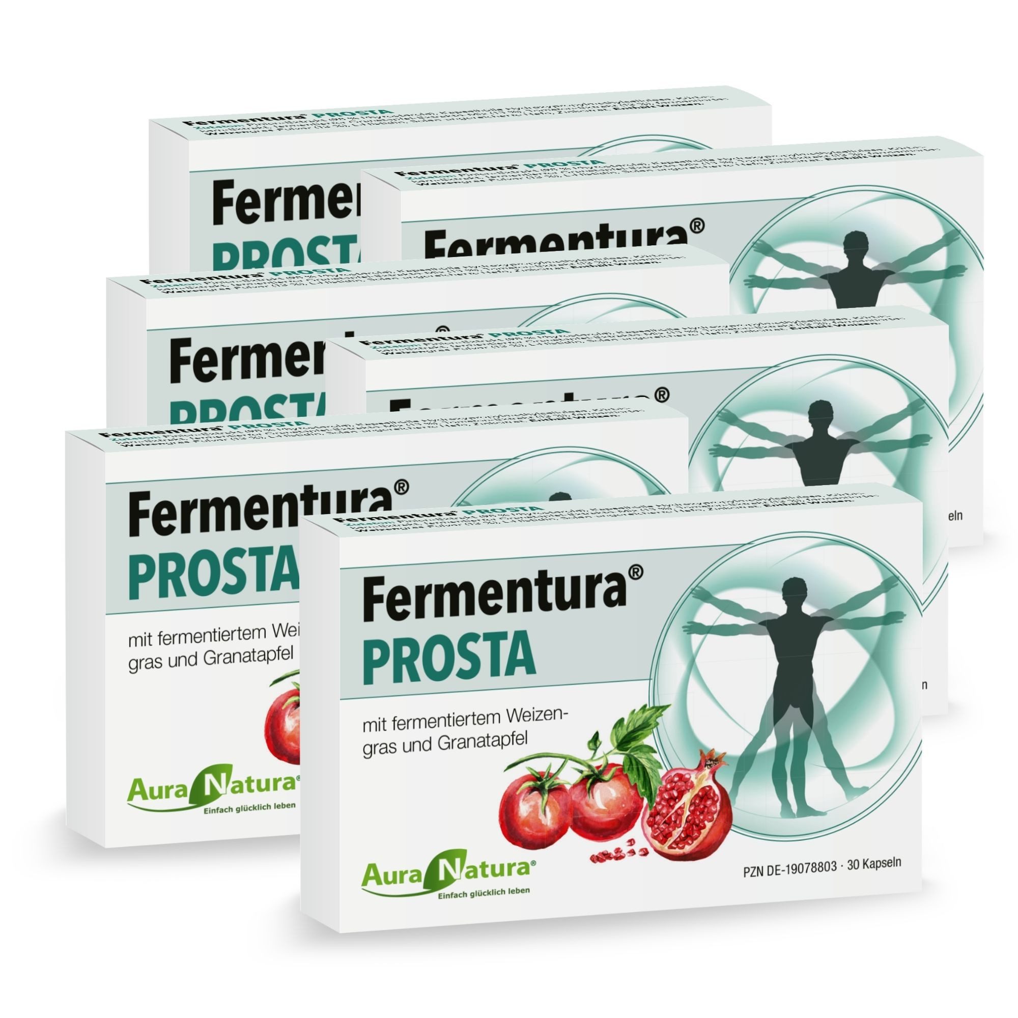 Aura Natura Fermentura Prosta - Prostata Komplex mit Weizengras, Zink & Selen Kapseln, 1 er Packung à 30 St., 139.2 g, Prostata Komplex mit Kürbiskern-Extrakt