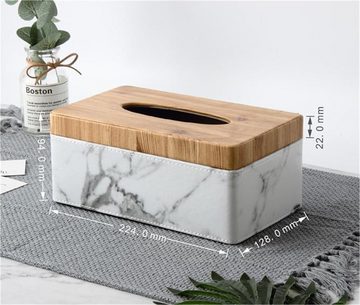 Rouemi Papiertuchbox Papiertuchbox aus Leder, hochwertige bedruckte Tissue-Box aus Leder