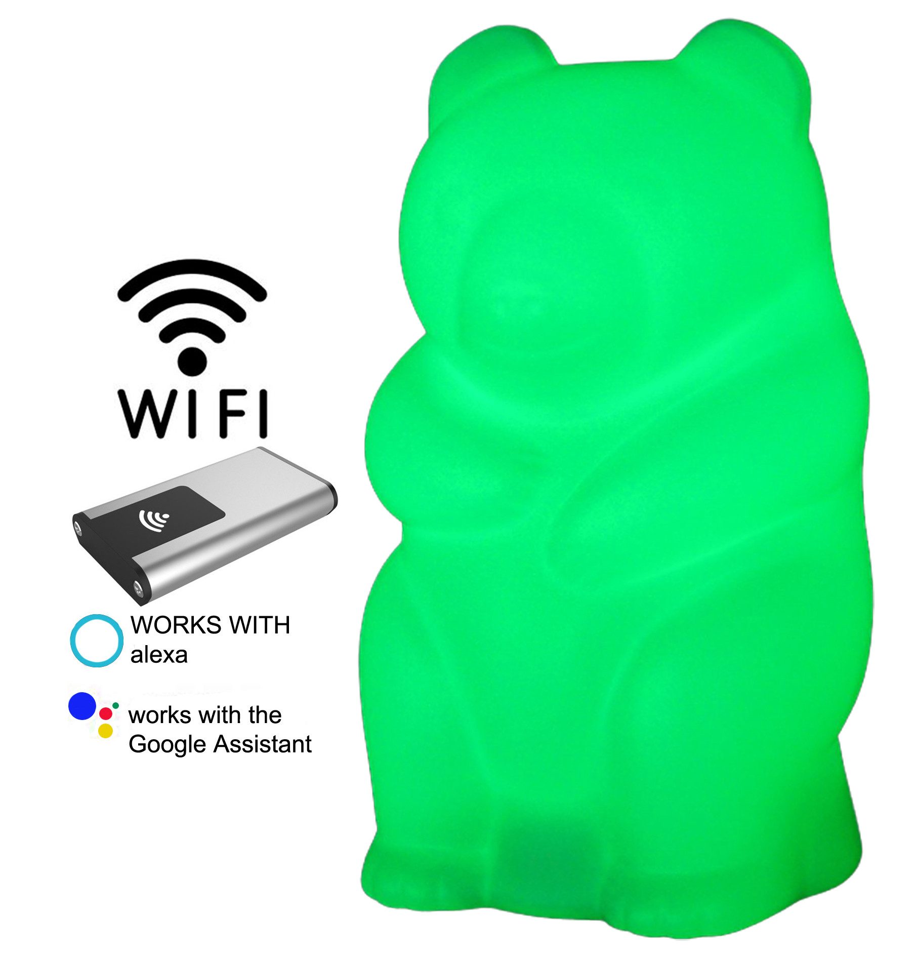 Lichtideen LED Dekolicht 1246 SMART Panda Bär 12 Volt Höhe 31cm Handy APP Grün, LED Band, Lichtidden / Weiß-Grün