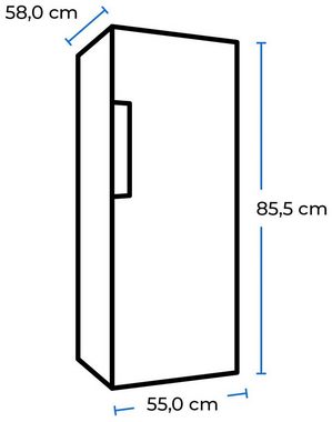 exquisit Gefrierschrank GS12-040E weiss, 85,5 cm hoch, 55,0 cm breit, 91 L Volumen, 4 Sterne Gefrieren