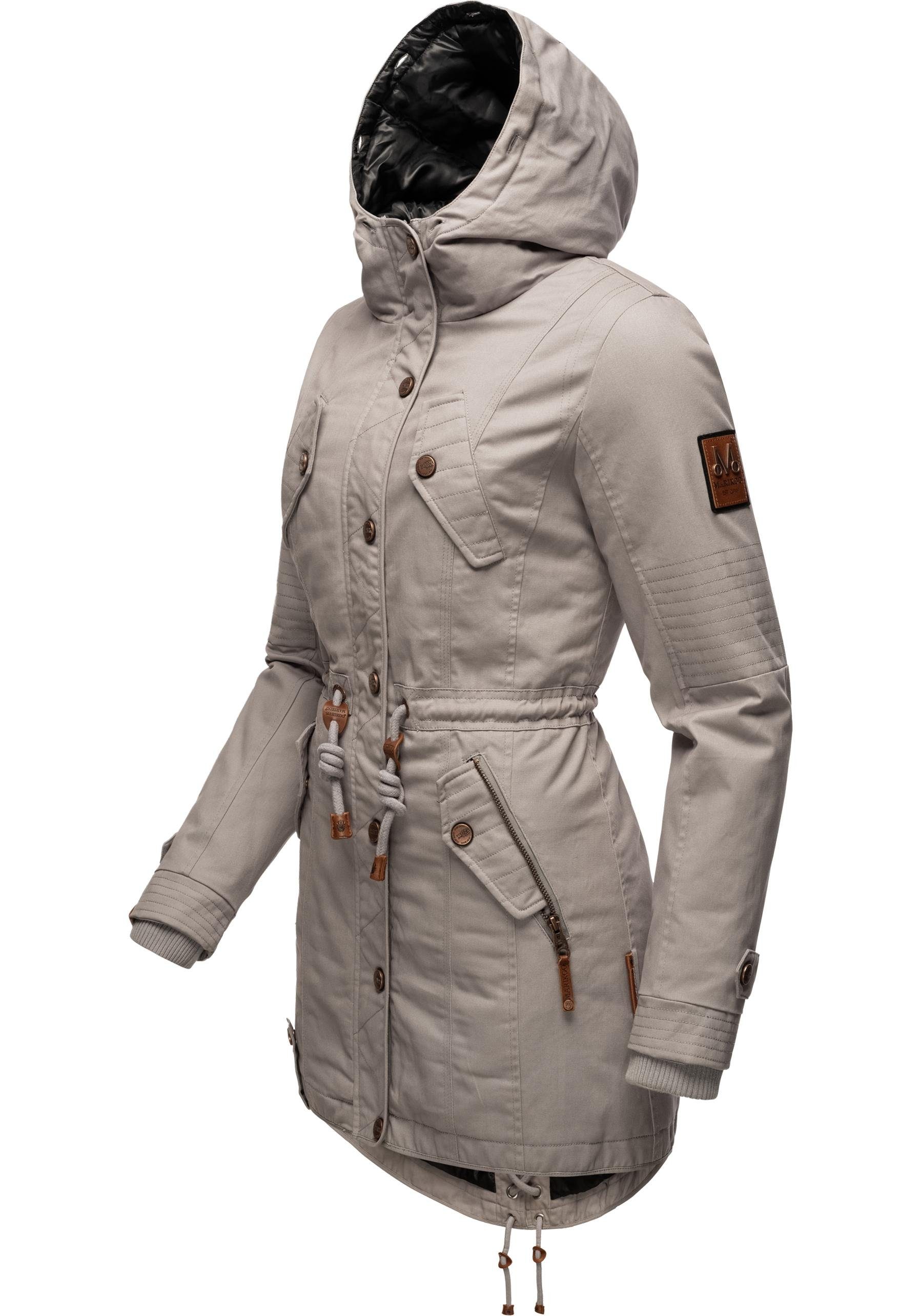 Marikoo Wintermantel La Viva Prc stylischer Winterparka mit abnehmbarem Kunstfell