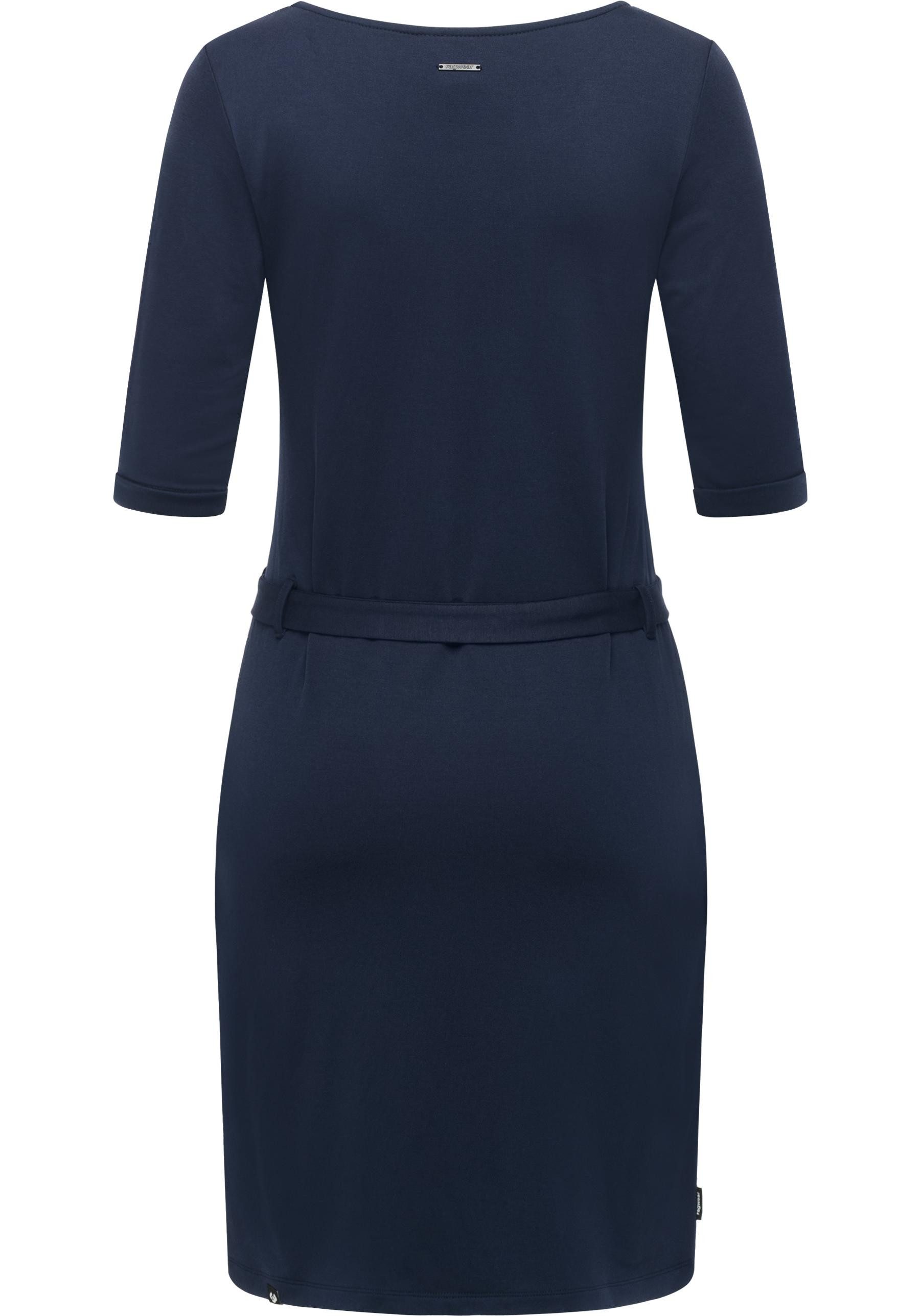 Ragwear Jerseykleid Kenisha Elastisches Midikleid mit Taillengürtel