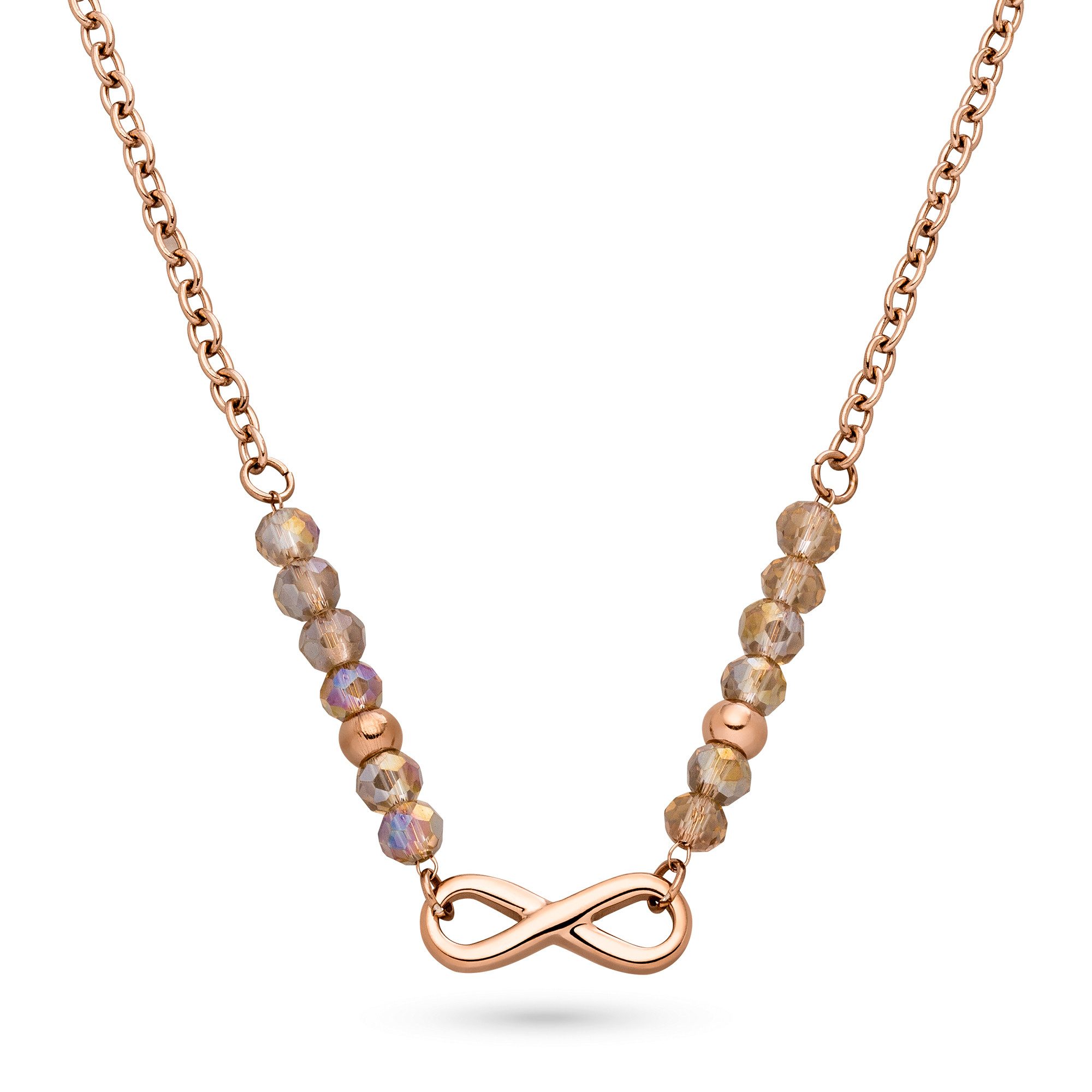 s.Oliver Kette mit Anhänger Infinity Beads, Unendlichkeitsschleife, mit Kristallstein (synth)
