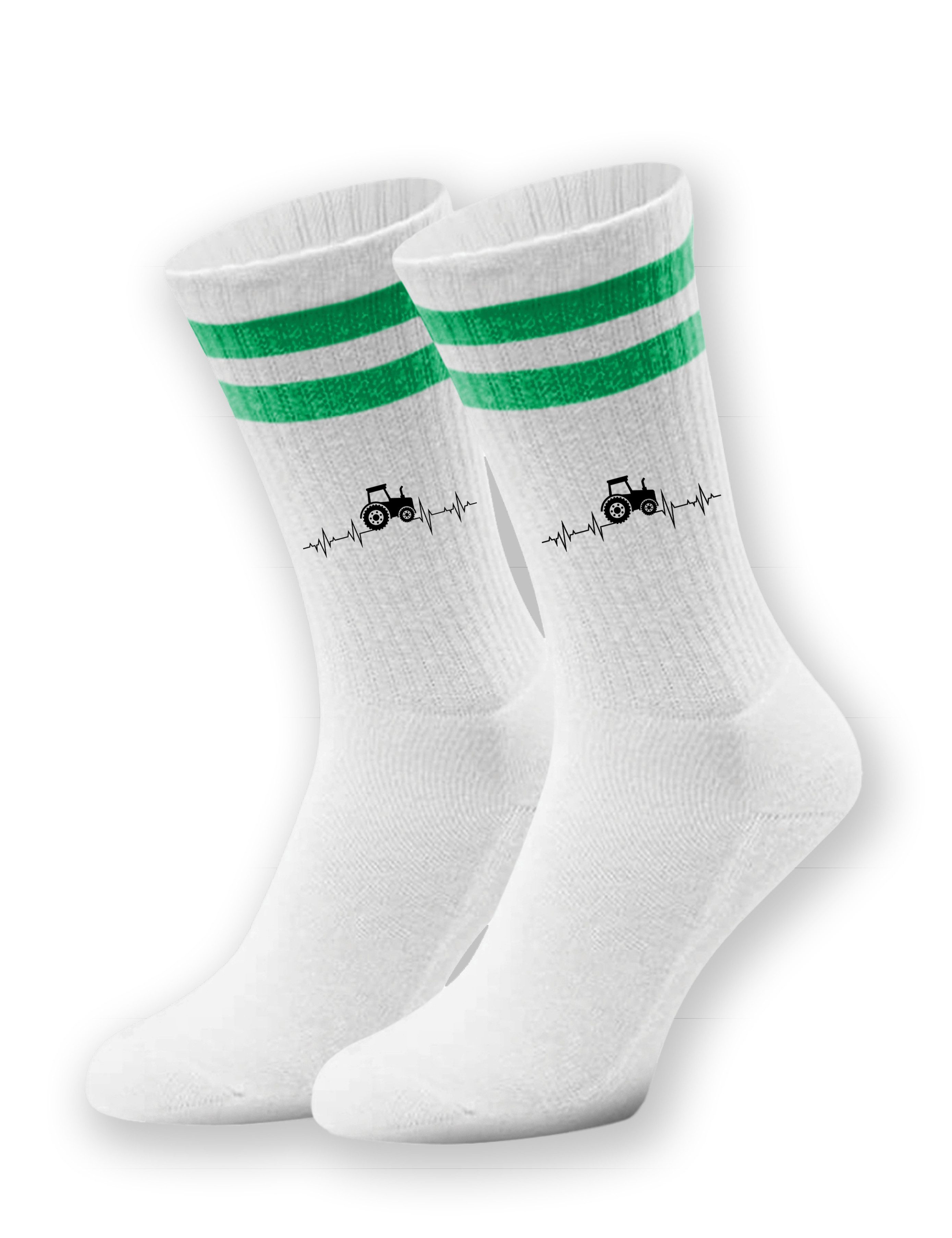 Youth Designz Tennissocken Unisex Socken "Heartbeat Traktor" Aufdruck lustig Geschenk Statement mit verstärkter Verse und Zehenbereich