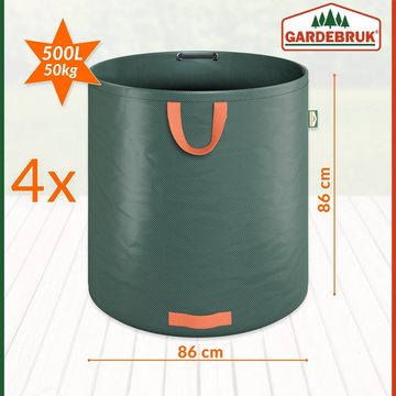 Gardebruk Gartensack, Gartenabfallsack 4x500 Liter 50 kg Belastbarkeit stabil robust