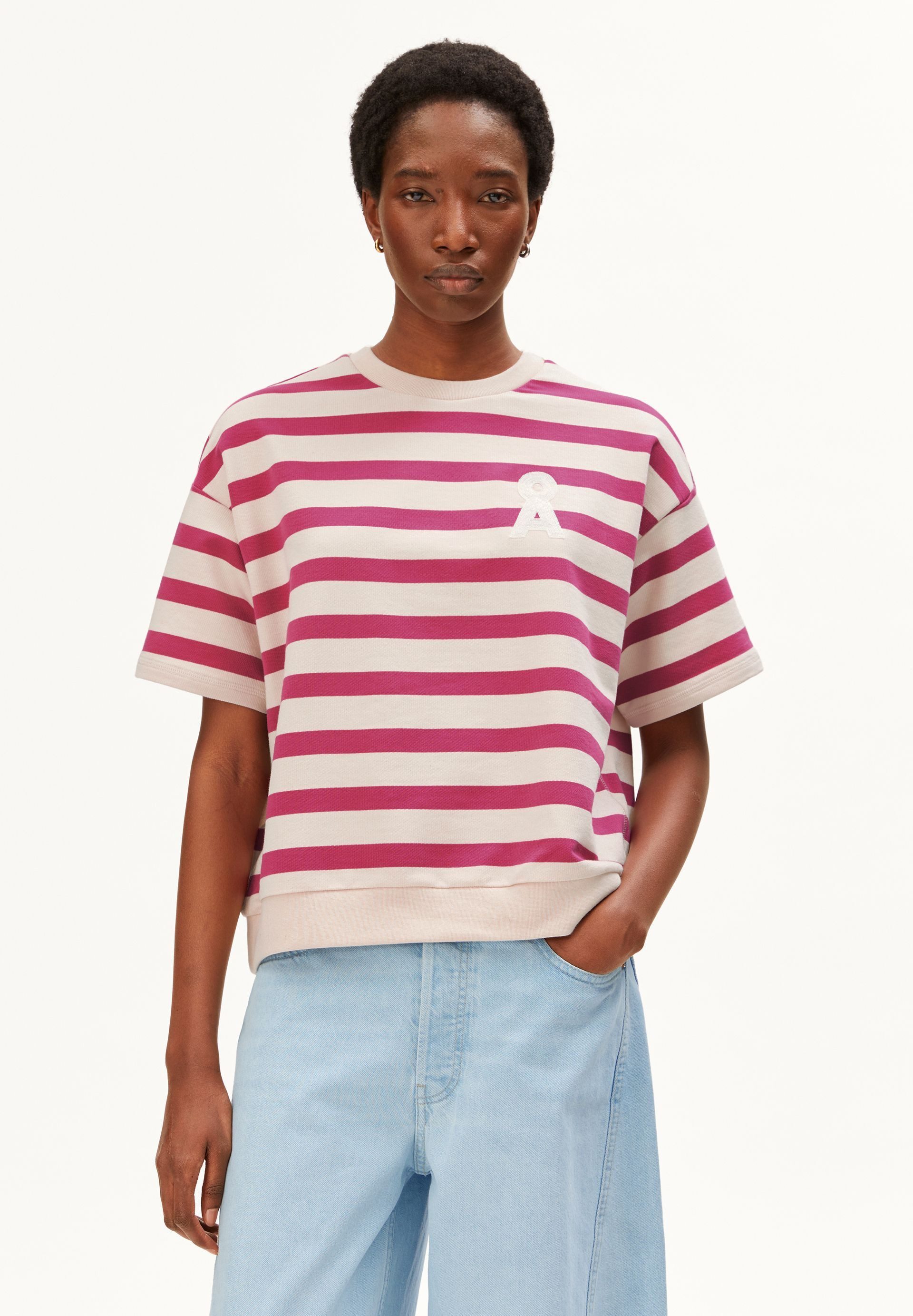 Armedangels Sweatshirt BAMIKAA STRIPE 100% Bio-Baumwolle Oversized Fit günstig online kaufen