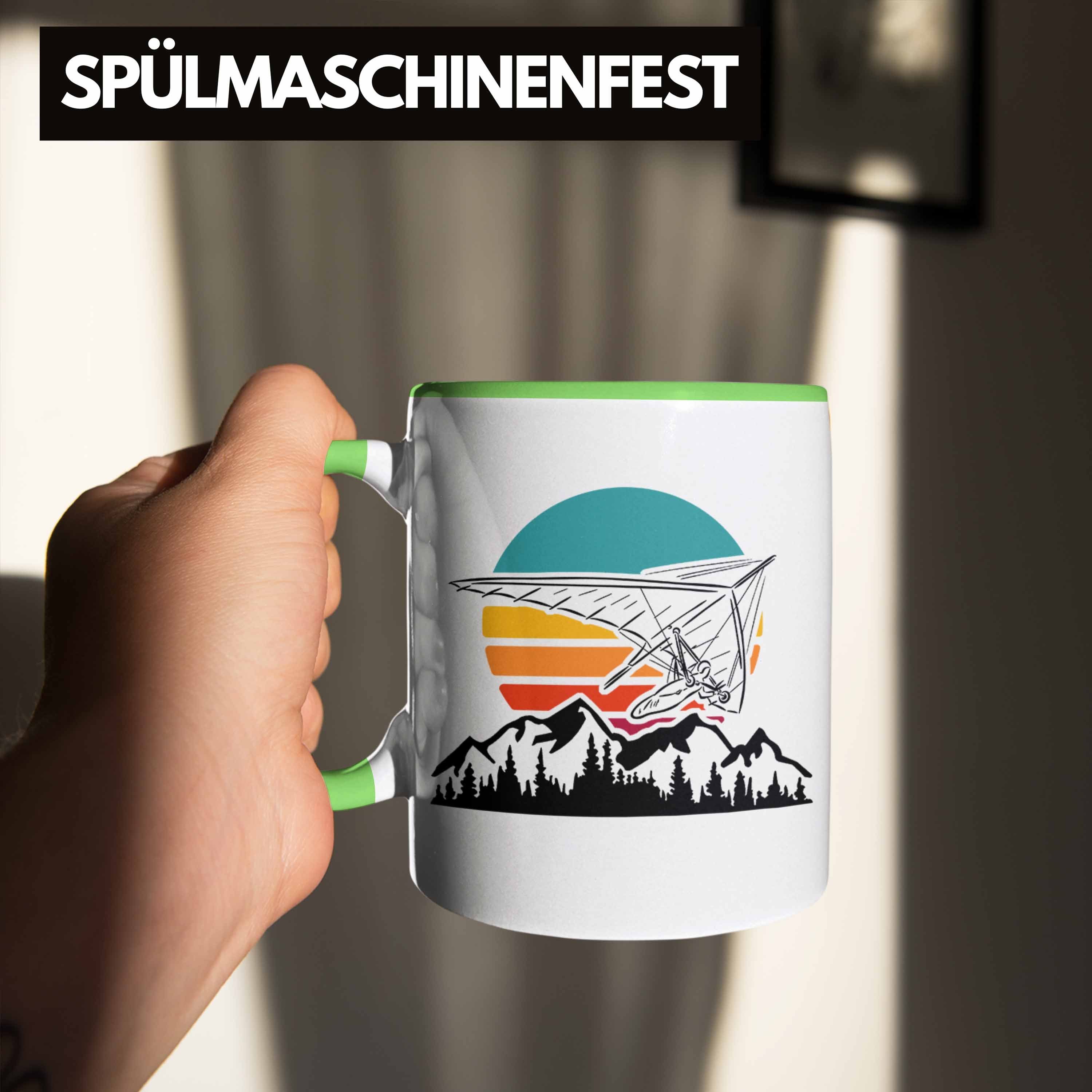 Geschenk Tasse Grün Drachenflieger-Grafik Drachenfliegen Trendation Hän Tasse Drachenflieger