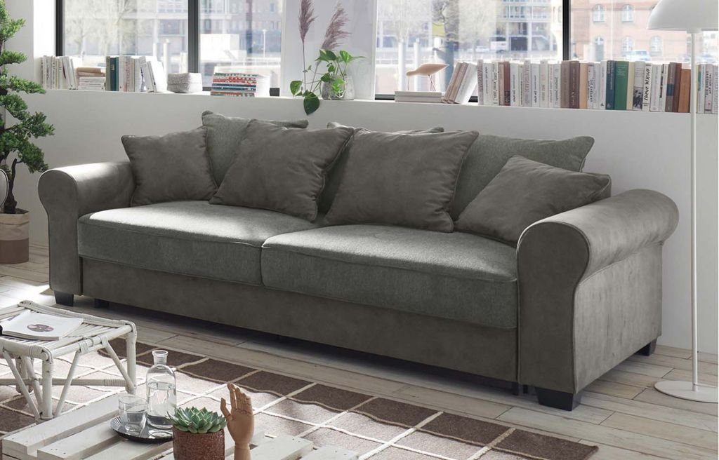 ED EXCITING DESIGN 3-Sitzer, Aurelia 3-Sitzer Polstergarnitur Couch Sofa 2-farbig Grau