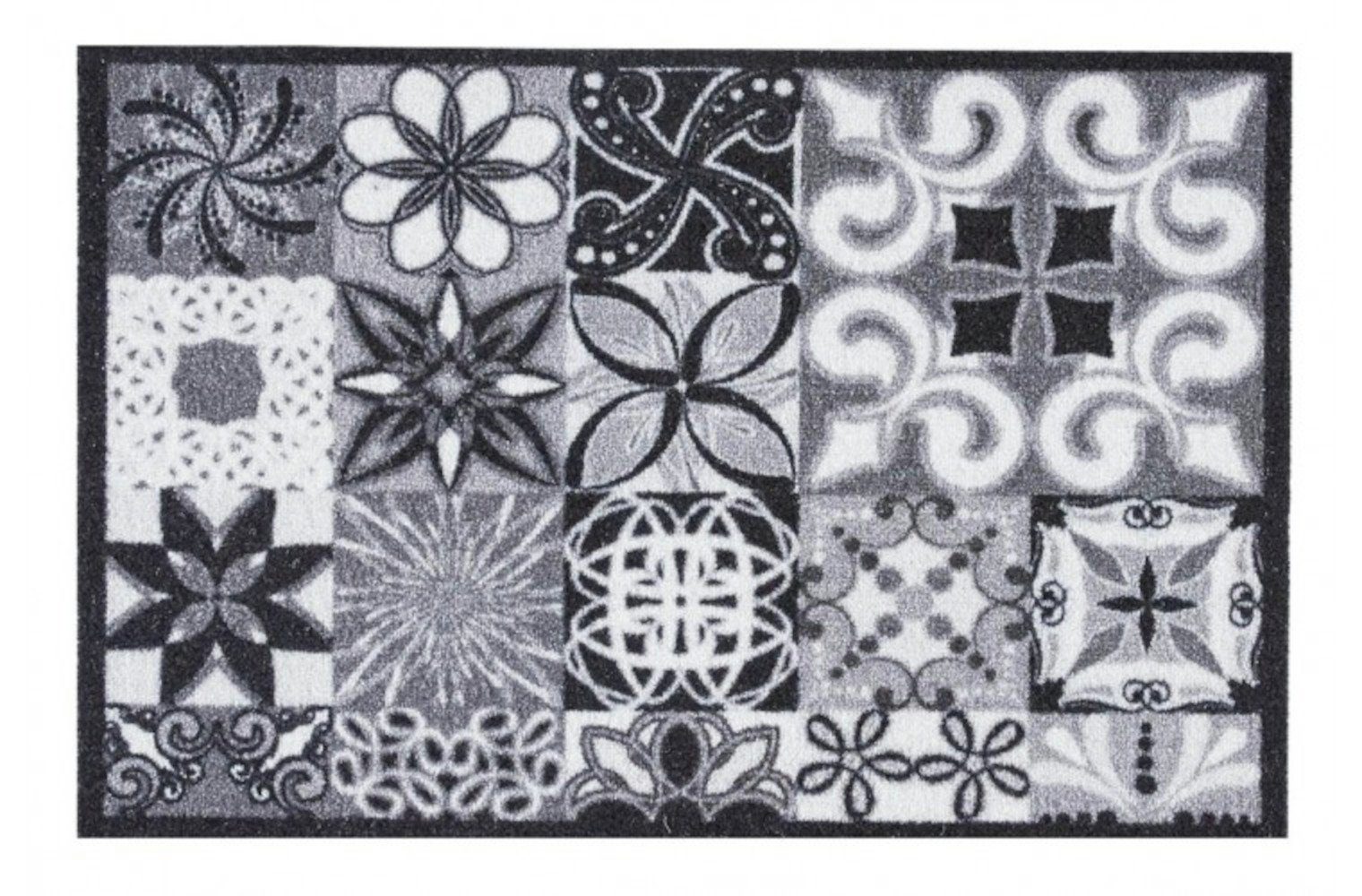 MD Entree Fußmatte Indoor Matte grau Portugese Tiles 40 x 60 cm Anti-Rutsch, rechteckig