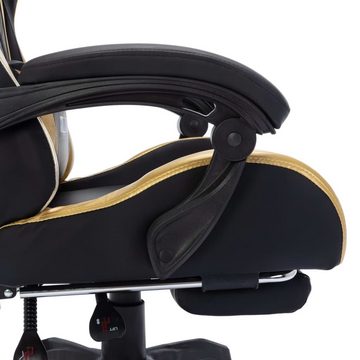 vidaXL Bürostuhl Gaming-Stuhl mit RGB LED-Leuchten Gold und Schwarz Kunstleder