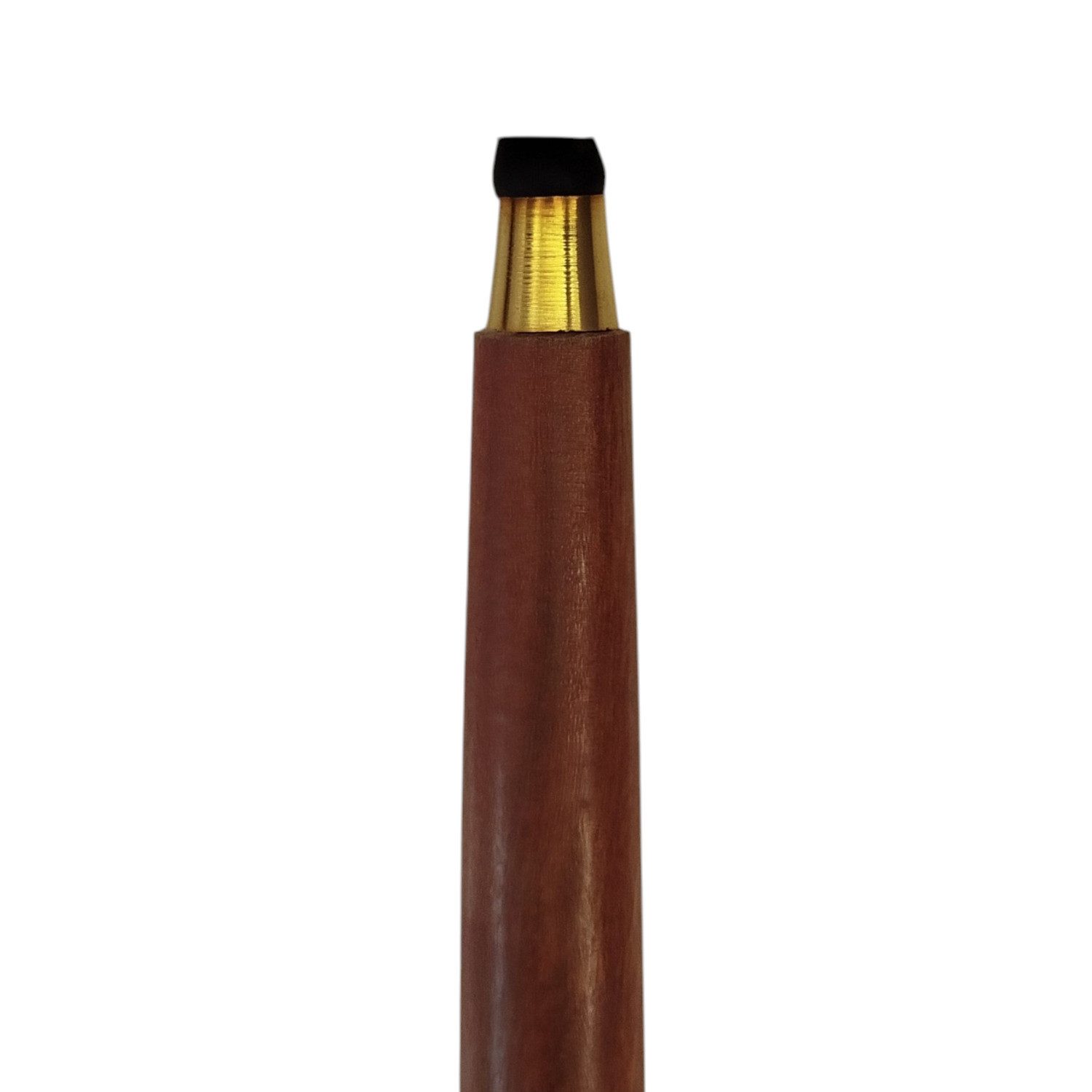 FTWdesign Frackstock Gerillter Kugelknauf Spazierstock aus Holz mit goldenem Griff Metall