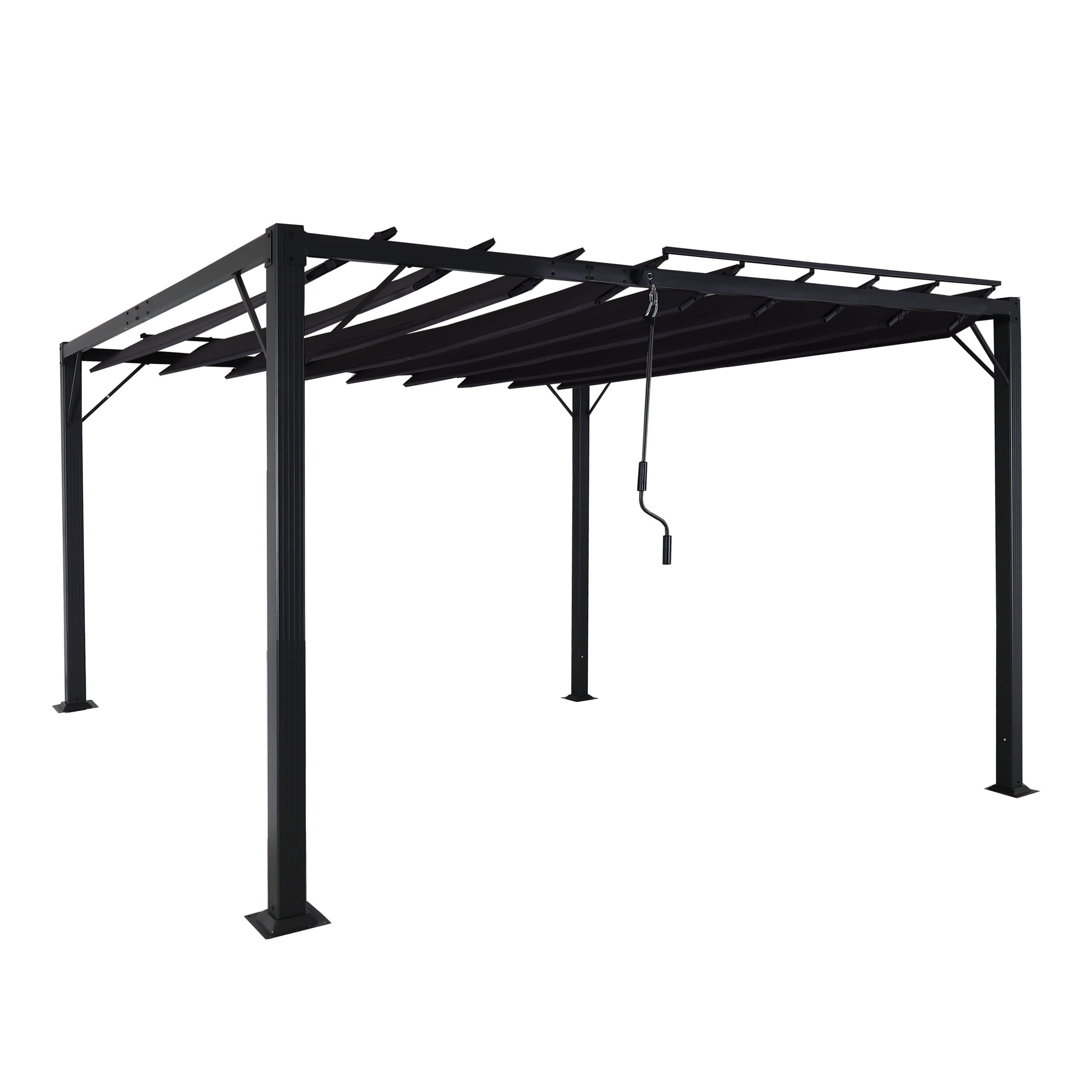 PROREGAL® Pergola Lamellen-Pavillon Anthrazit 8cm-Alu-Gestell Breite 300cm/400cm, BxTxH: 300x300x213 cm