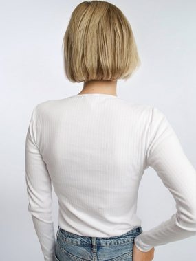 HONEST BASICS Langarmshirt mit Rippstoff aus Bio-Baumwolle