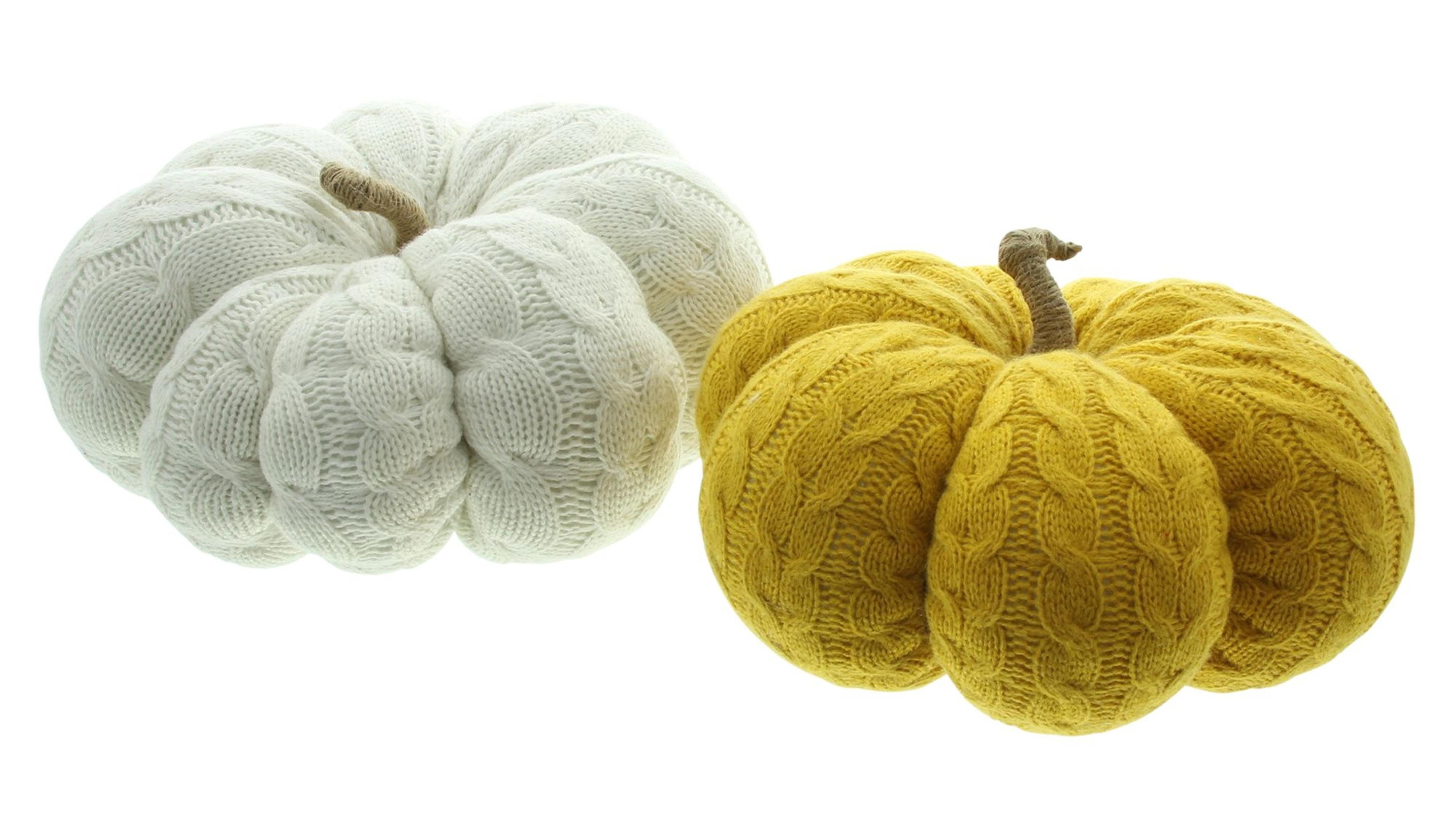 Dekoobjekt Deko-Kürbis "Strick", 2er Set