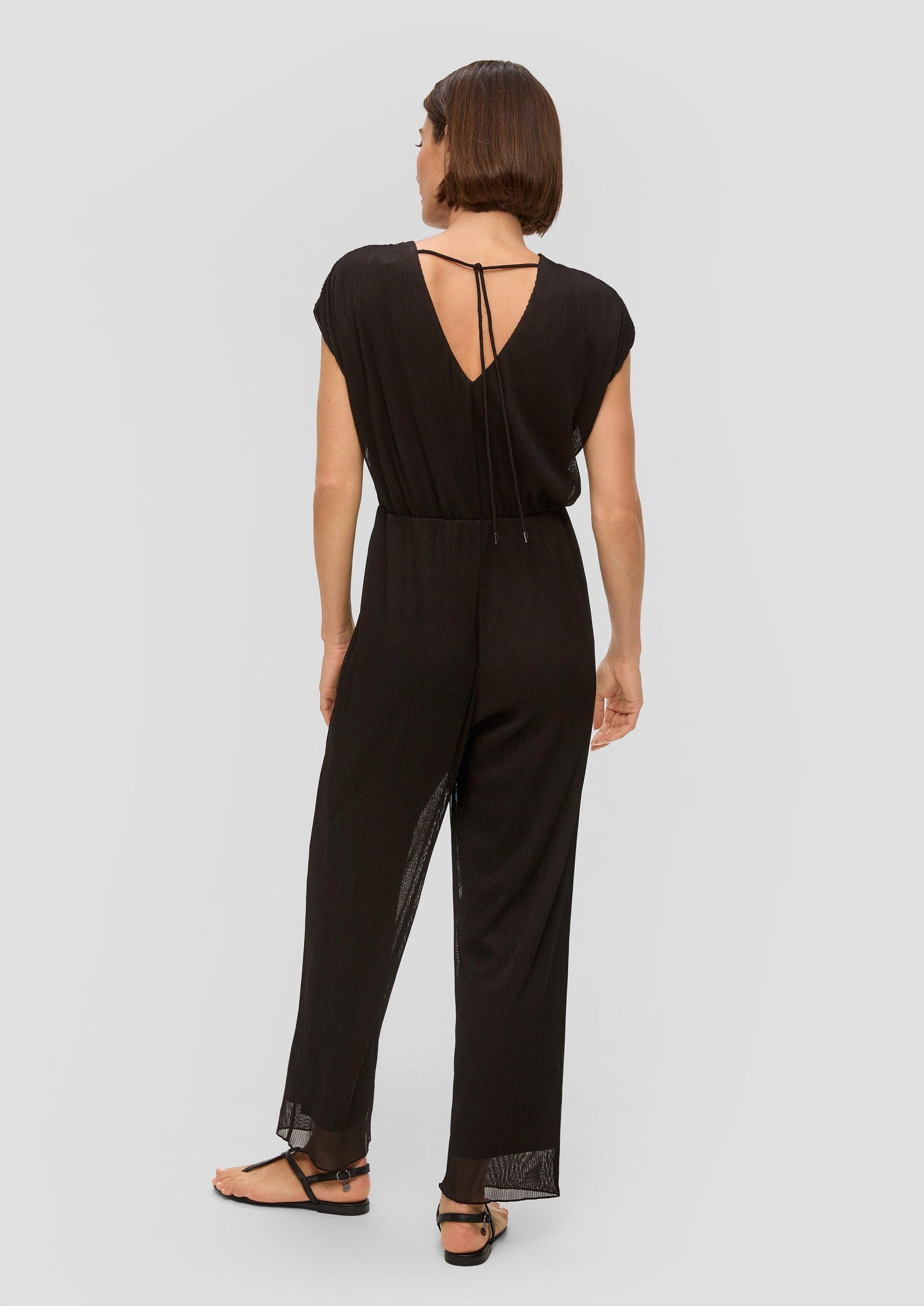 s.Oliver Jumpsuit Overall Plissierter Jumpsuit aus Mesh