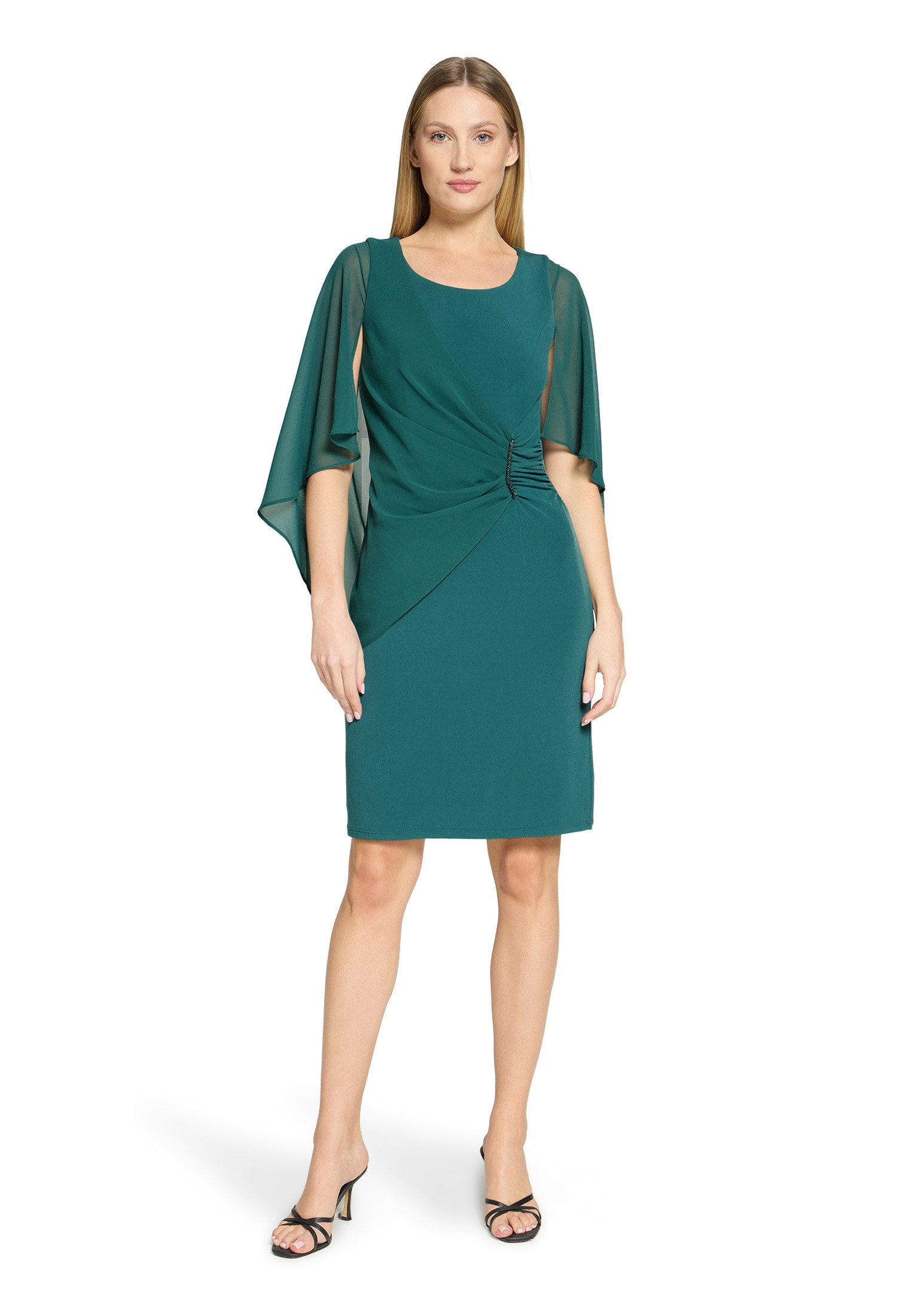 Vera Mont Cocktailkleid Damen mit Raffung Materialmix