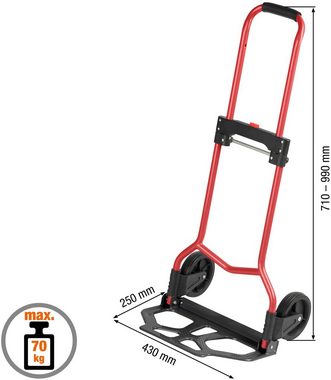 meister Sackkarre Transportkarre / 8985760, 70 kg Tragkraft, klappbar inkl. Rädern, höhenverstellbarer Griff