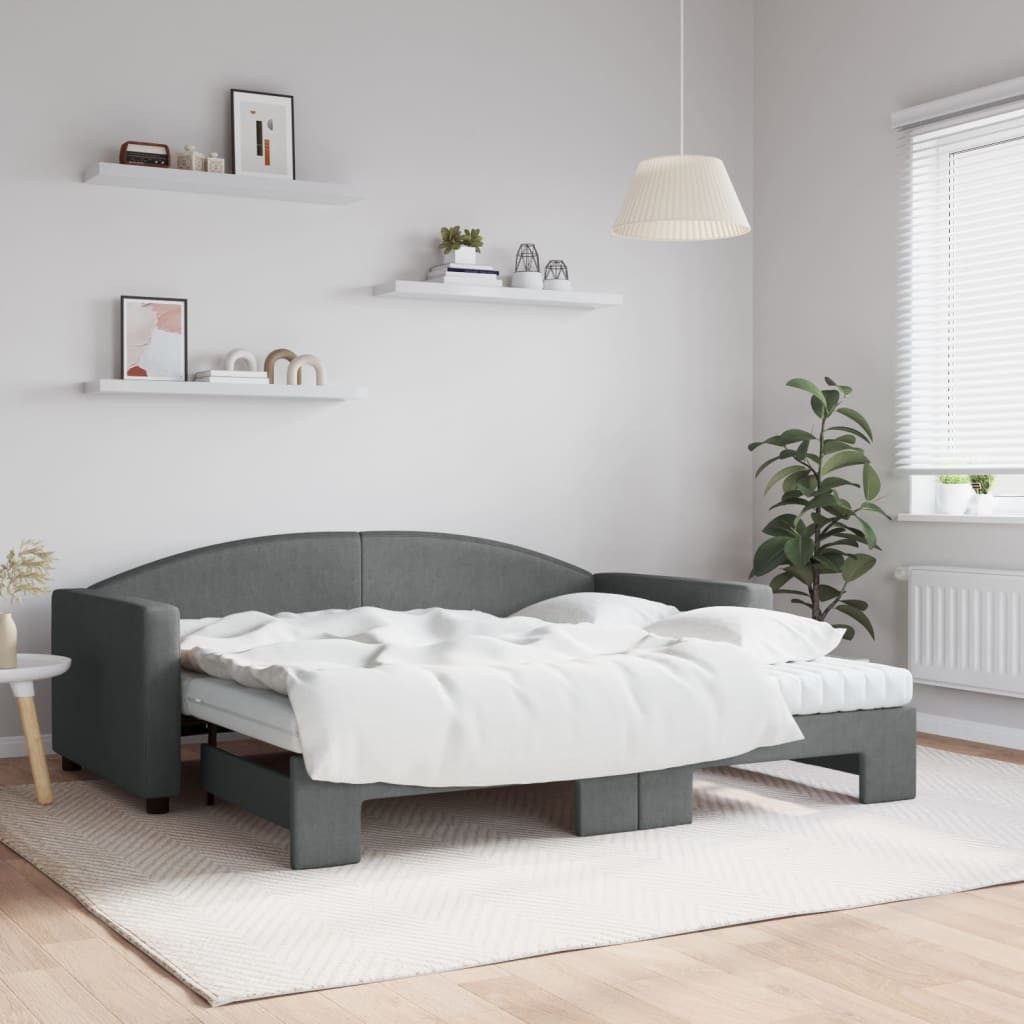 vidaXL Bett Tagesbett Ausziehbar mit Matratzen günstig online kaufen