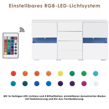 YRIIOMO Spind Stilvoller Multifunktionsschrank mit 16 farbigen LED-Leuchten (1-St)