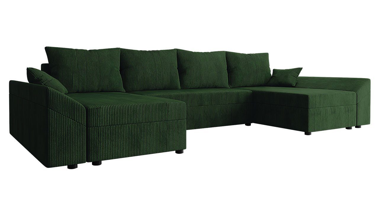 Eckcouch, Dante und Sofa, Poso U symmetrisches MIRJAN24 U-Form Bettkasten, mit Cord, 14 Ecksofa 5 Sitzer Wohnlandschaft Schlaffunktion