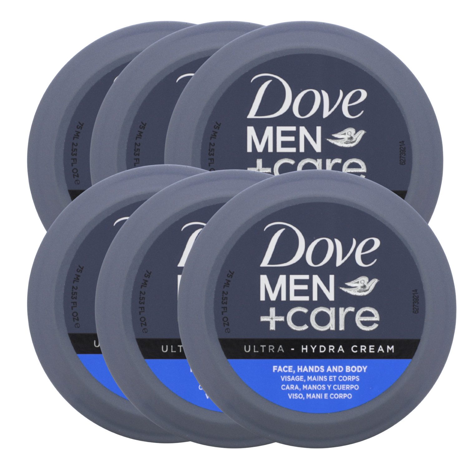 DOVE Tagescreme 6 x Dove Men + Care Ultra Hydra Cream Gesicht Hände & Körper je 75ml F