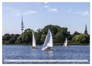 CALVENDO Wandkalender Hansestadt Hamburg (Premium, hochwertiger DIN A2 Wandkalender 2023, Kunstdruck in Hochglanz)