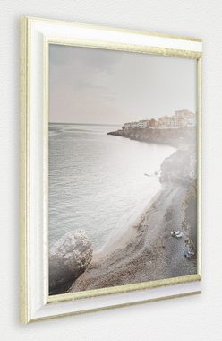 BIRAPA Einzelrahmen Bilderrahmen Florenz, (1 Stück), 20x20 cm, Weiß Silber, Holz