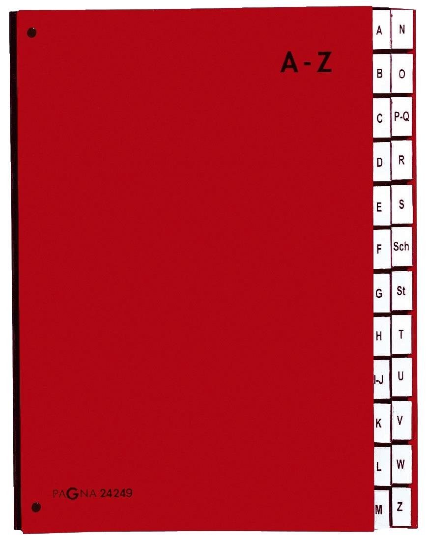 24 Kugelschreiber Pultordner rot Color A-Z Fächer PAGNA PAGNA