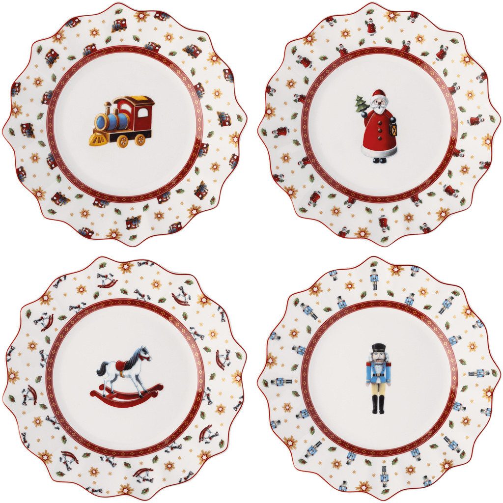 Villeroy & Boch Geschirr-Set Toy's Delight Teller Set, 4tlg. (4-tlg), 4 Personen, Porzellan, Premium Porcelain, 4 Stck, Handwäsche empfohlen