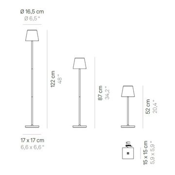Zafferano LED Außen-Stehlampe LED Akku Stehleuchte Poldina Pro L in Weiß 4,5W 400lm IP54, keine Angabe, Leuchtmittel enthalten: Ja, fest verbaut, LED, warmweiss, Stehlampe, Standlampe