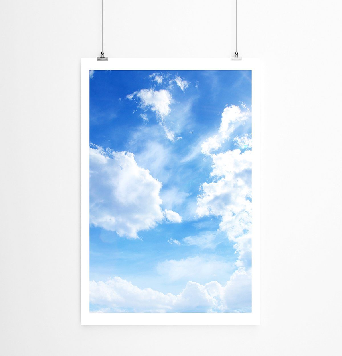 Sinus Art Poster 90x60cm Poster Himmel mit kleinen Wolken und Sonnenschein