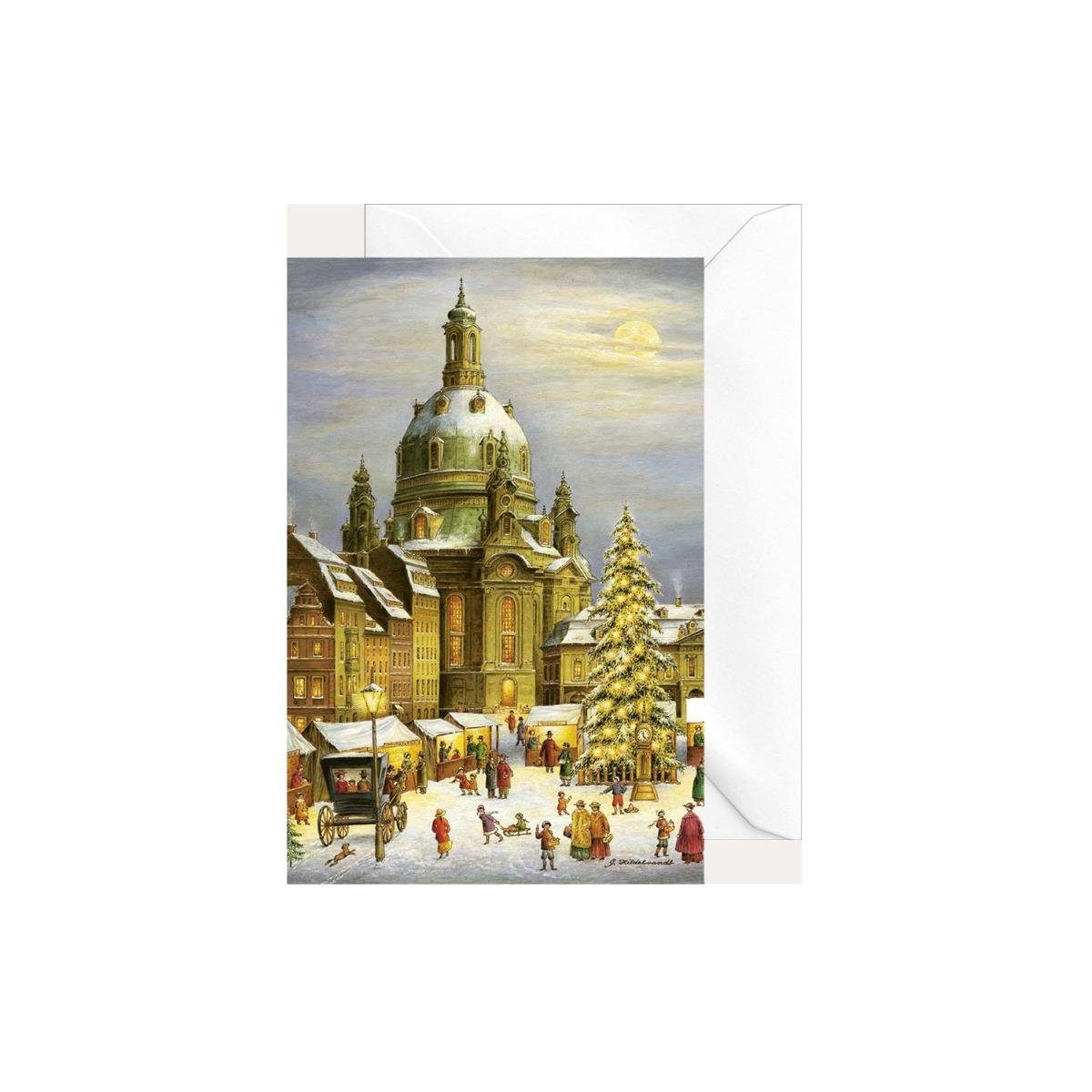 Olewinski & Tochter Grußkarte 2178 - Weihnachtsklappkarte "Dresdner Frauenkirche" | Grußkarten
